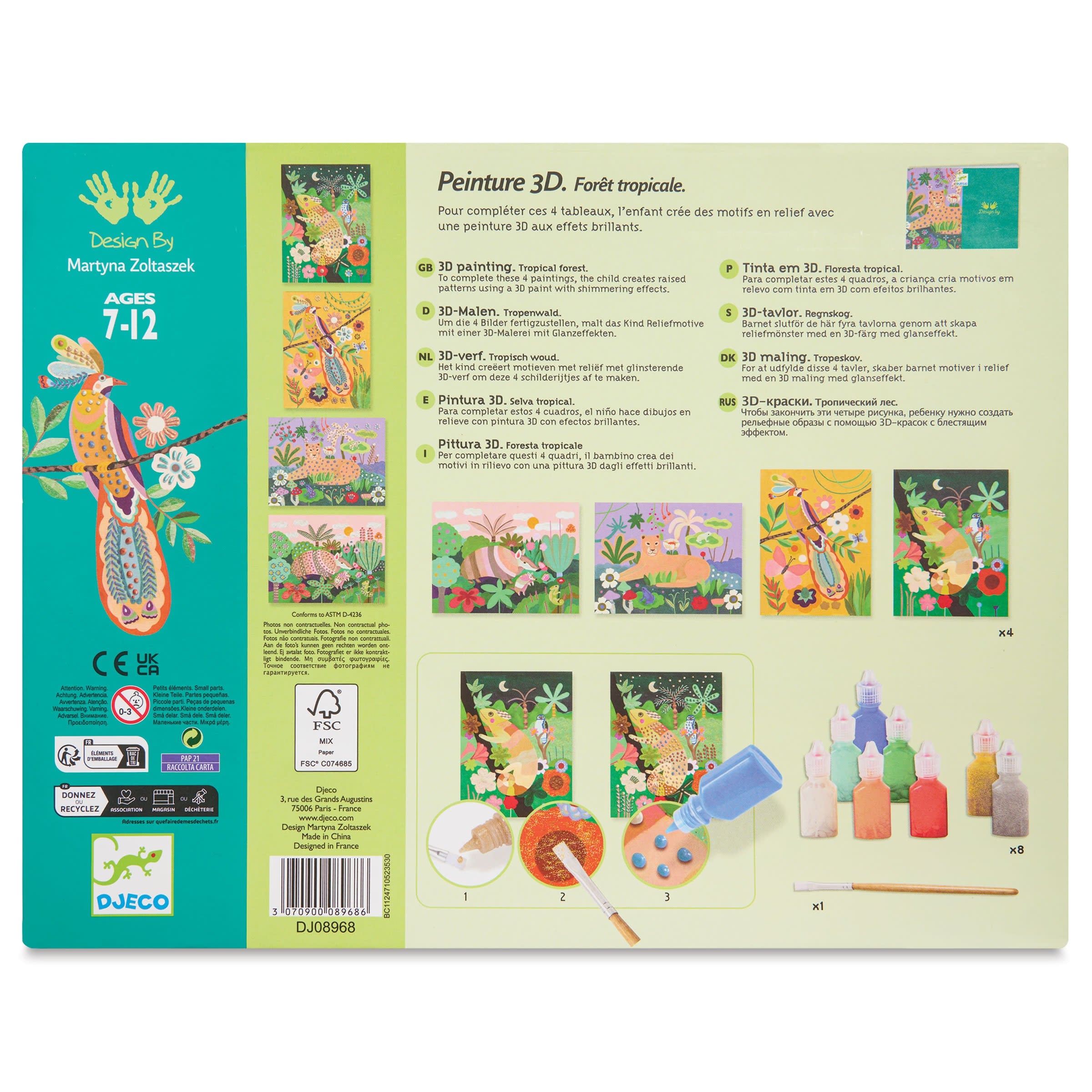 DJECO Le Grand Artist Tropical 3D Painting Activity Kit-DJECO-Little Giant Kidz