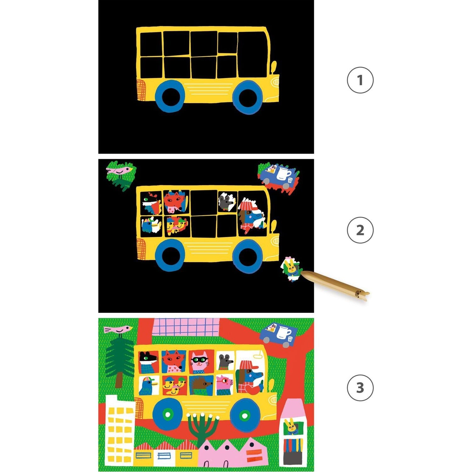 DJECO Learning about Vehicles Scratch Cards Activity-DJECO-Little Giant Kidz