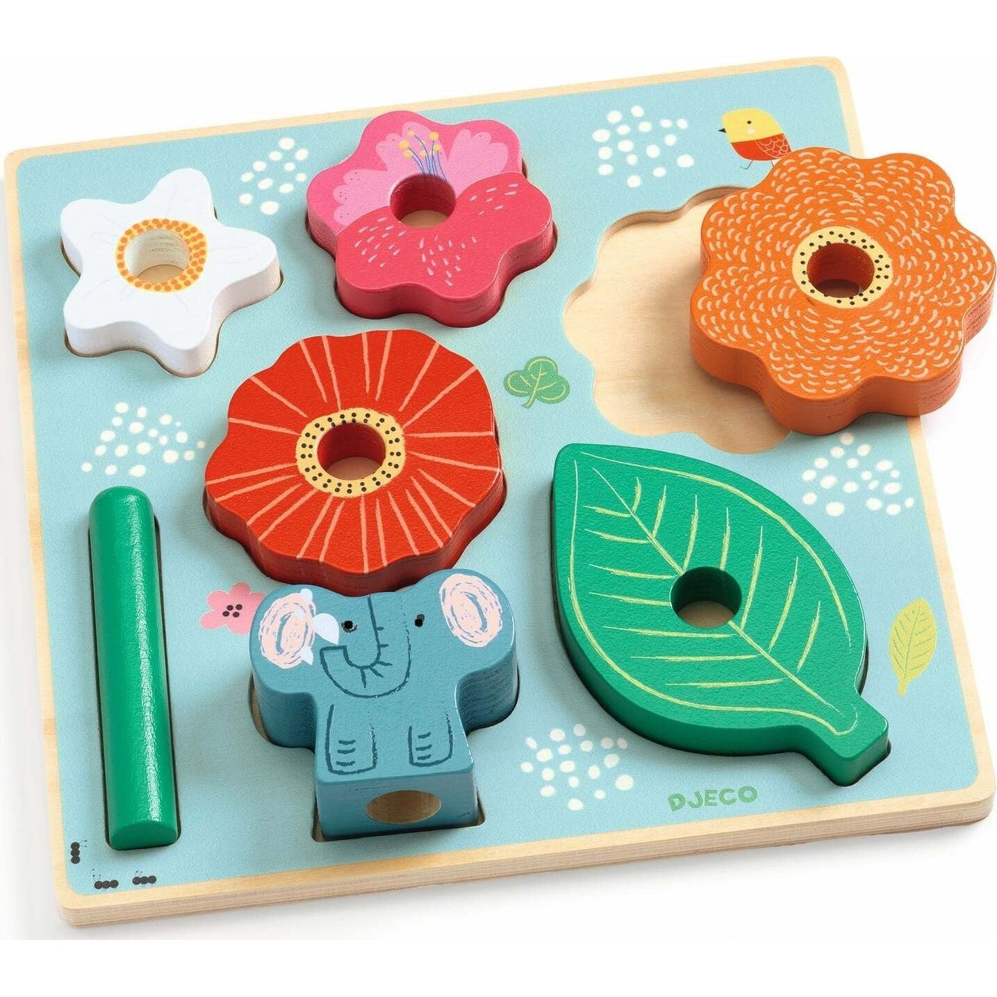 DJECO Puzz and Stack Happy Wooden Puzzle-DJECO-Little Giant Kidz