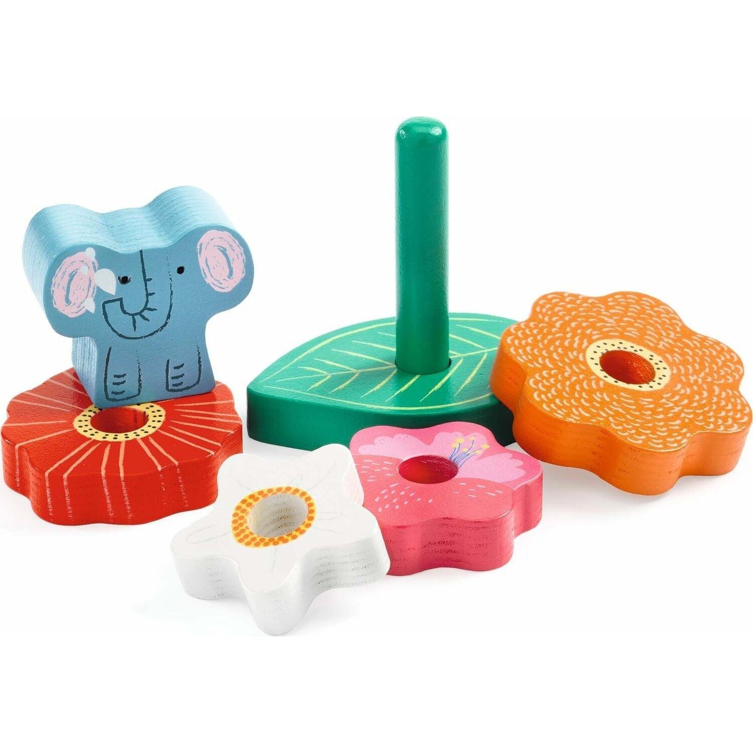 DJECO Puzz and Stack Happy Wooden Puzzle-DJECO-Little Giant Kidz