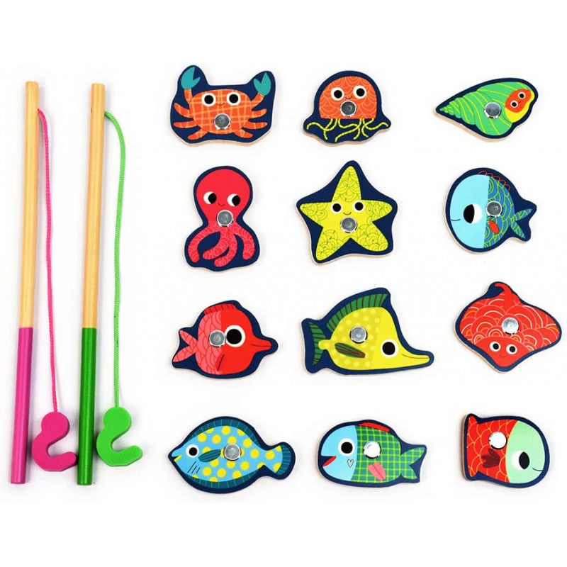 DJECO Wooden Magnetic Fishing Game-DJECO-Little Giant Kidz