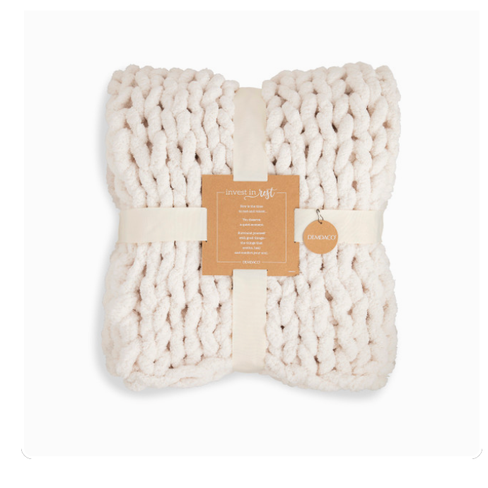 Demdaco Chunky Knit Throw Blanket - Cream-DEMDACO-Little Giant Kidz