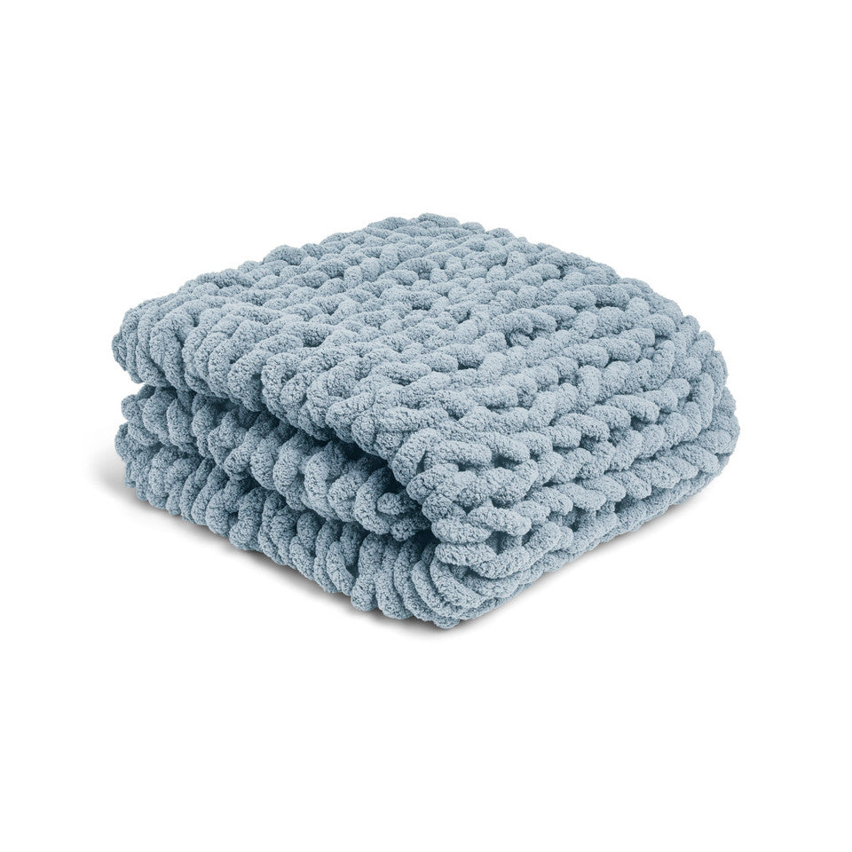 Demdaco Chunky Knit Throw Blanket - Denim-DEMDACO-Little Giant Kidz