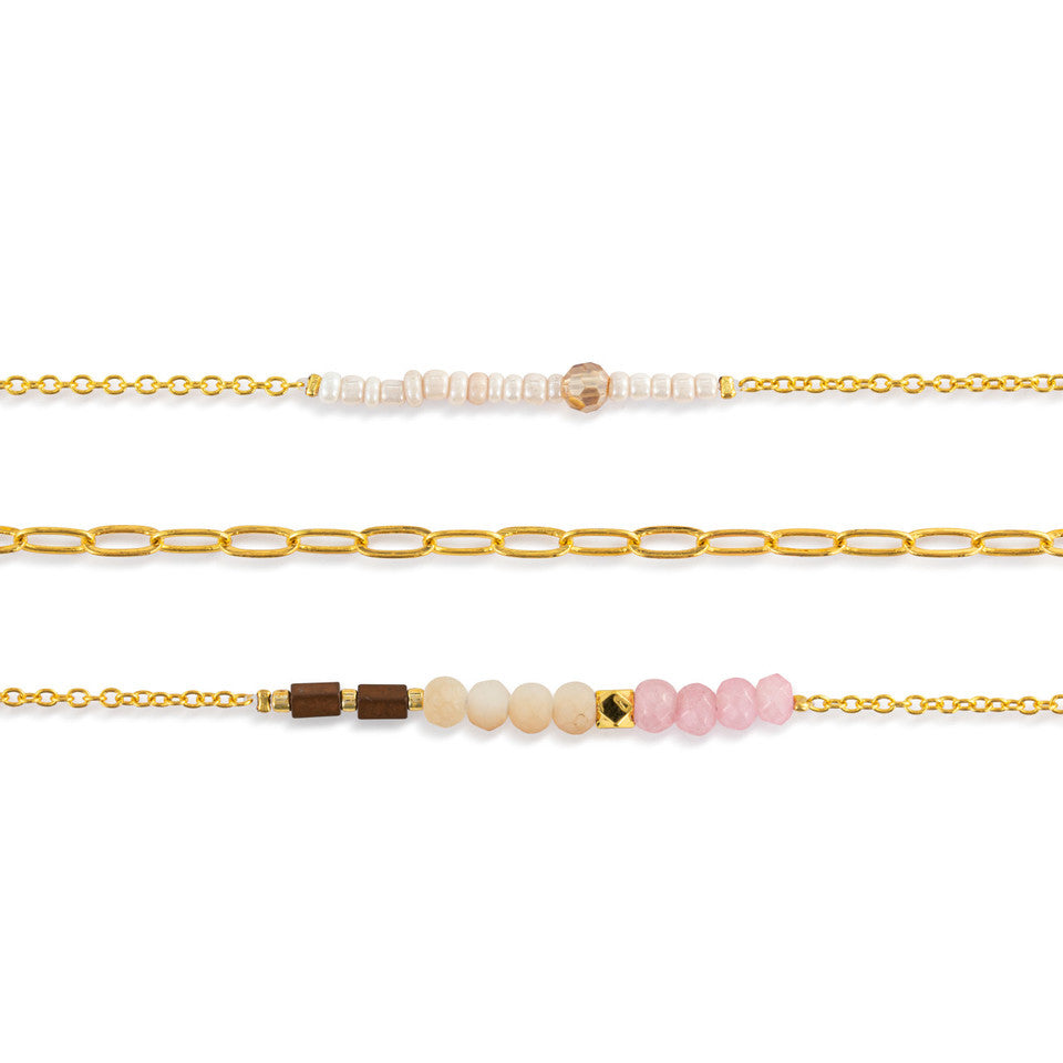 Demdaco Sharing Kindness Necklace Set of 3 - Multicolor Gold-DEMDACO-Little Giant Kidz