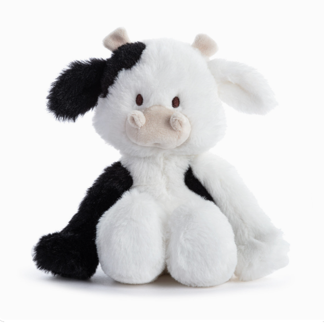 Demdaco Tinies Black and White Cow-DEMDACO-Little Giant Kidz