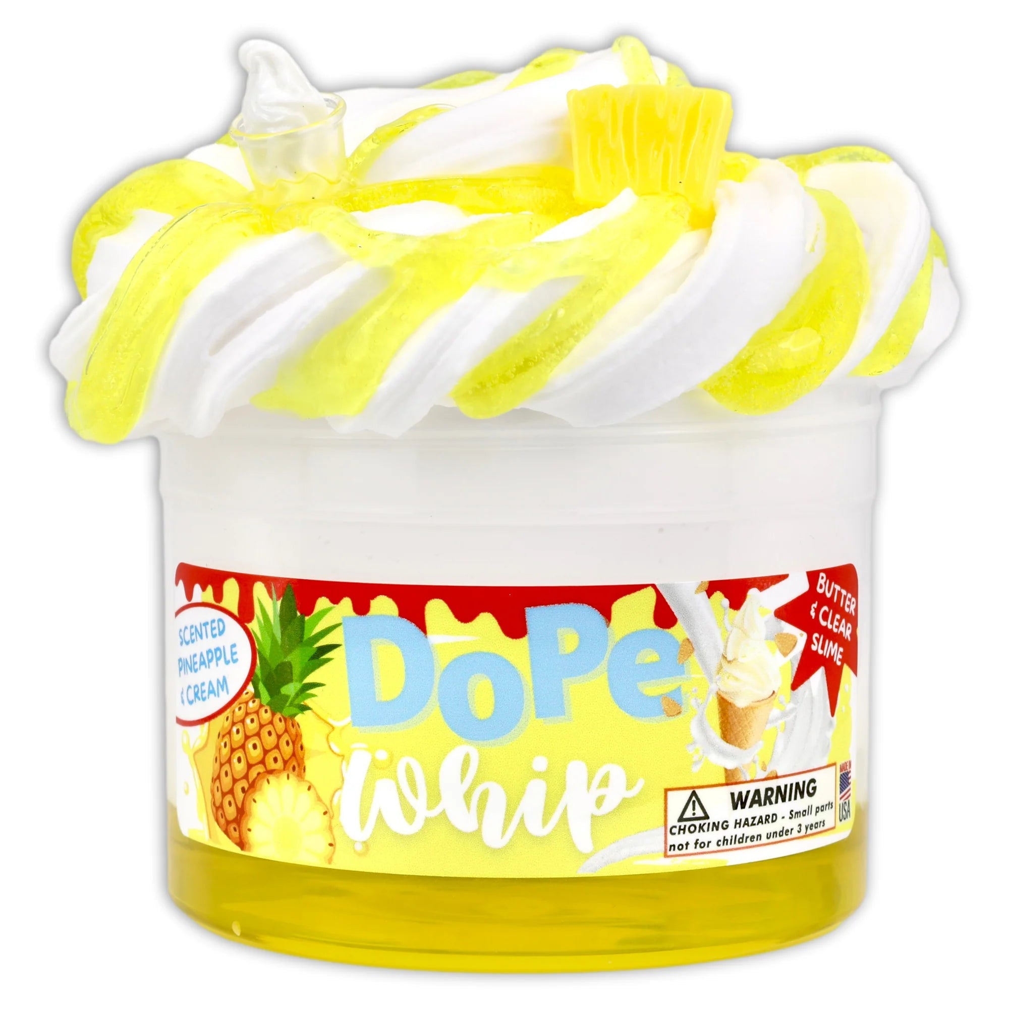 Dope Slimes Dope Whip Pineapple & Cream Scented Butter & Clear Slime-Dope Slimes-Little Giant Kidz