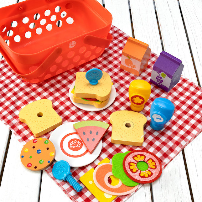 Fat Brain Pretendables Picnic Basket Set-FATBRAIN-Little Giant Kidz