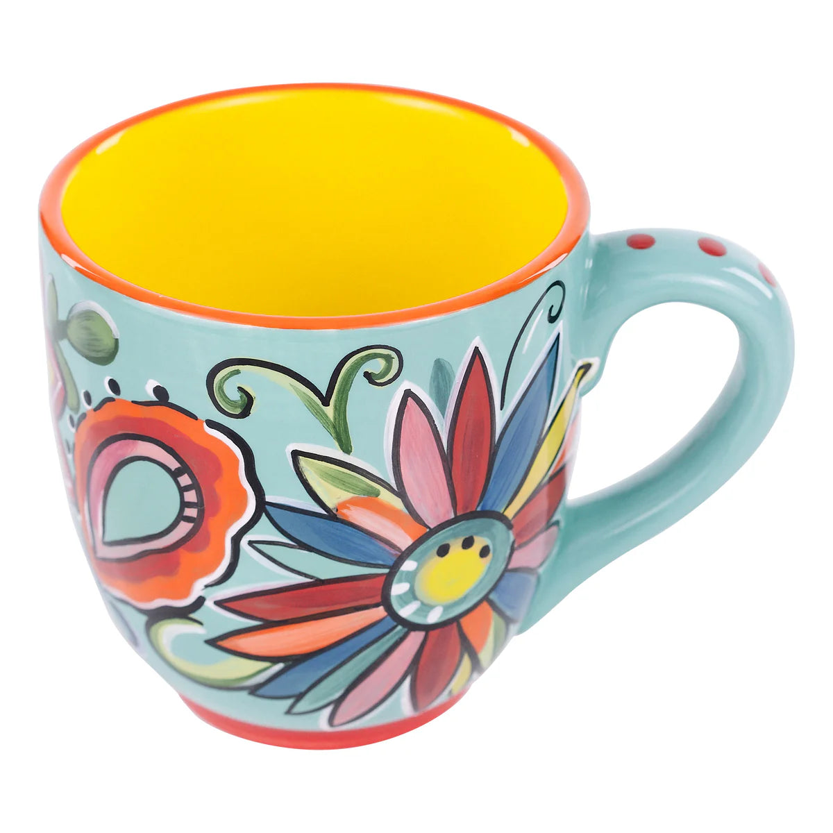 Glory Haus Mug - Bright Turquoise Flower Mug-GLORY HAUS-Little Giant Kidz