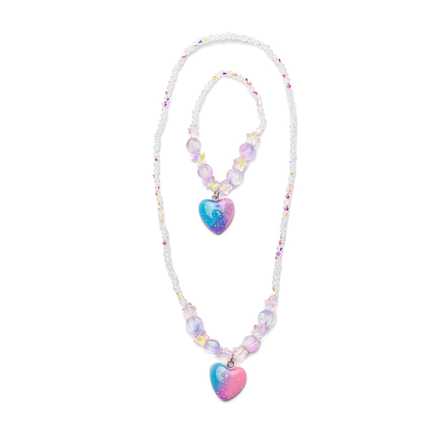 Great Pretenders Galaxy Heart Necklace & Bracelet Set-Great Pretenders-Little Giant Kidz