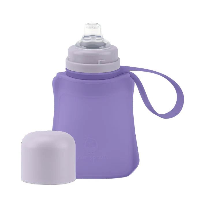 Green Sprouts Silicone and Sprout Ware® Sip & Straw Pocket (8 oz.) - Violet 6M+-Green Sprouts-Little Giant Kidz