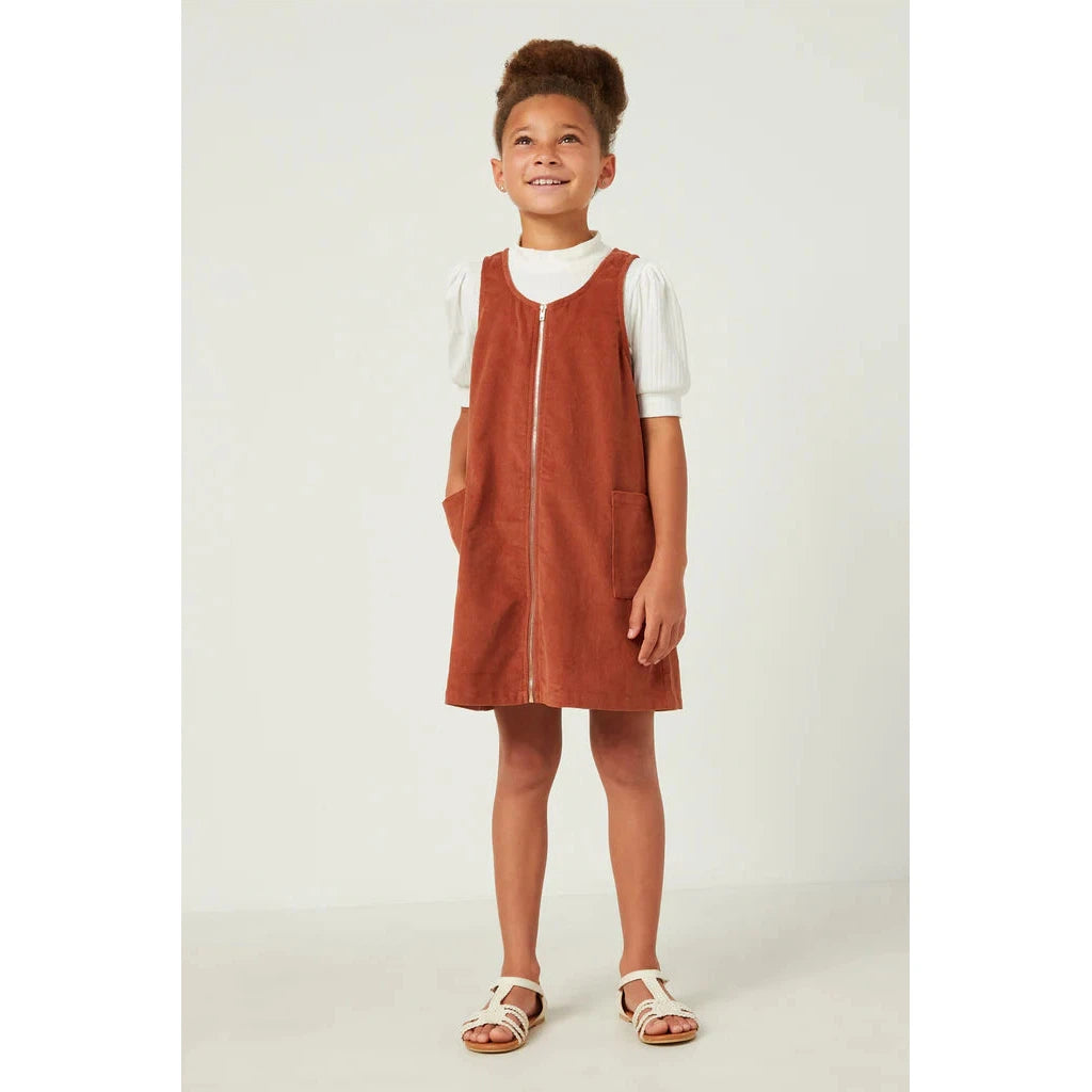 Hayden Girls Zip Up Sleeveless Corduroy Dress-HAYDEN GIRLS-Little Giant Kidz