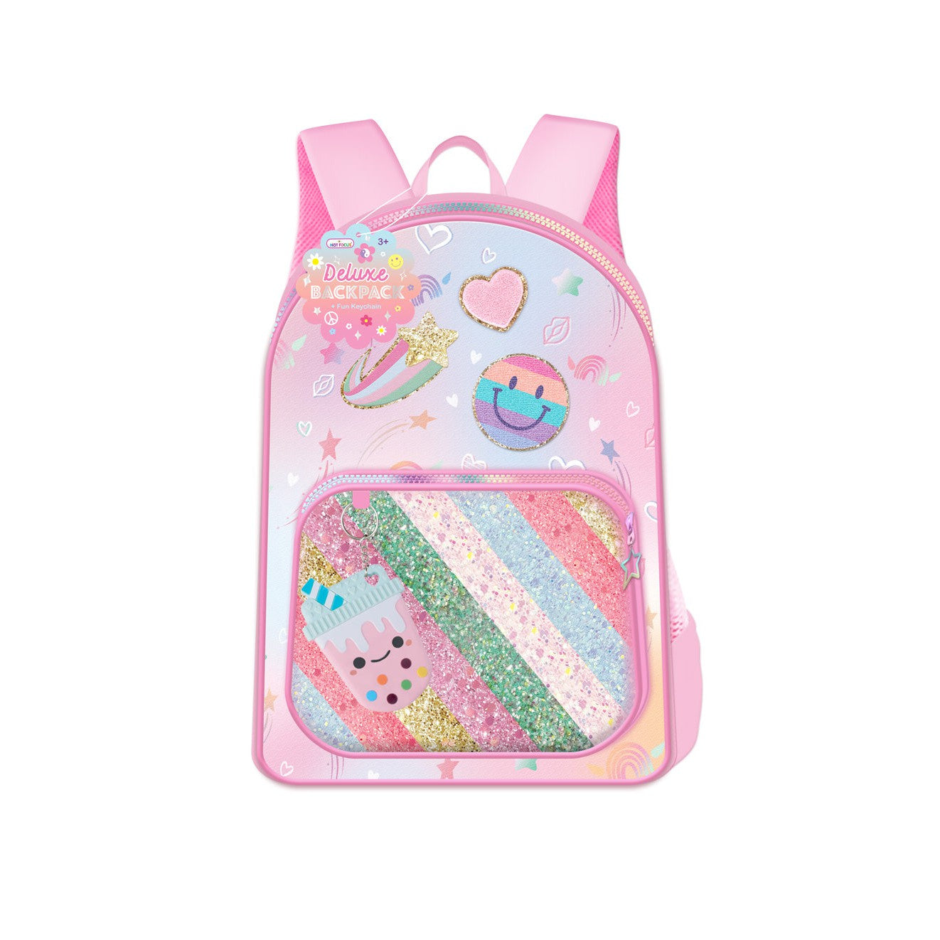 Hot Focus Deluxe Backpack + Fun Keychain - Rainbow-HOT FOCUS-Little Giant Kidz