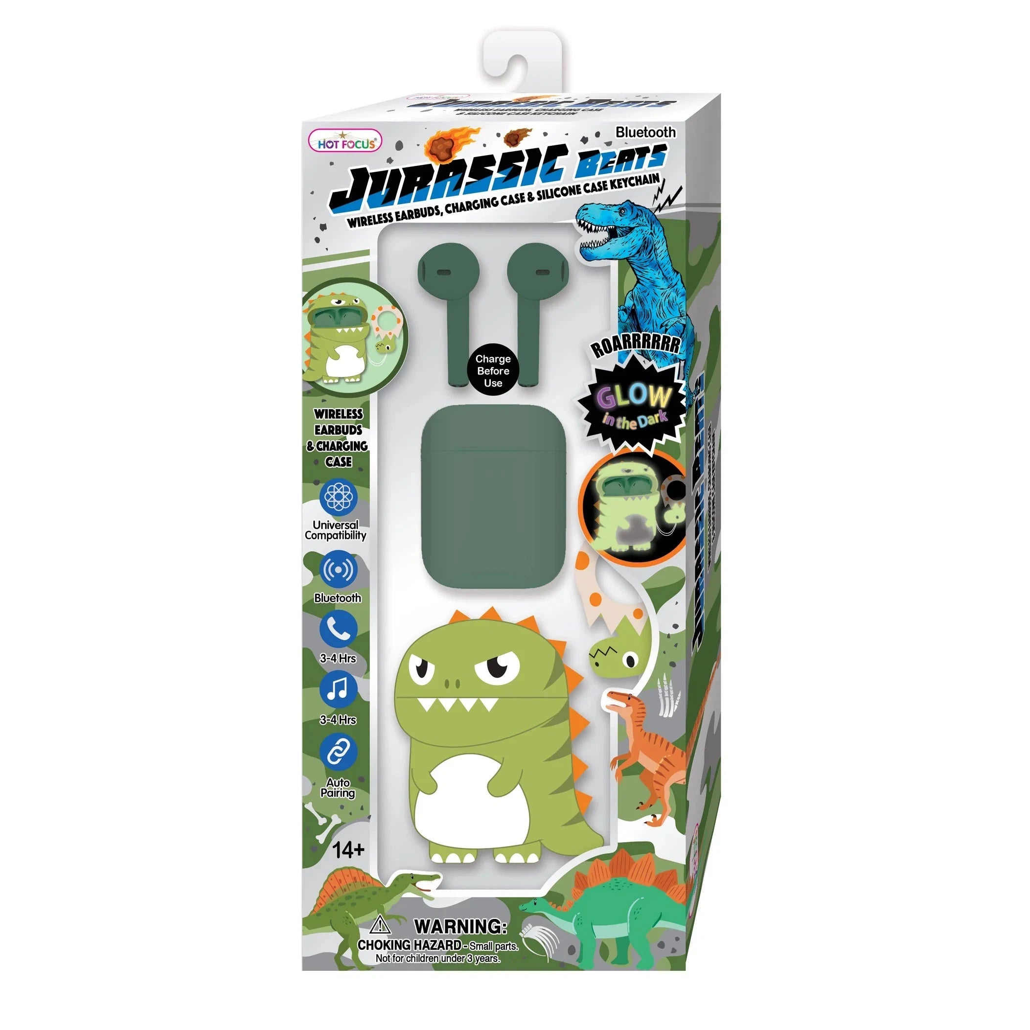 Hot Focus Jurassic Beats Wireless Earbuds - Dino-HOT FOCUS-Little Giant Kidz