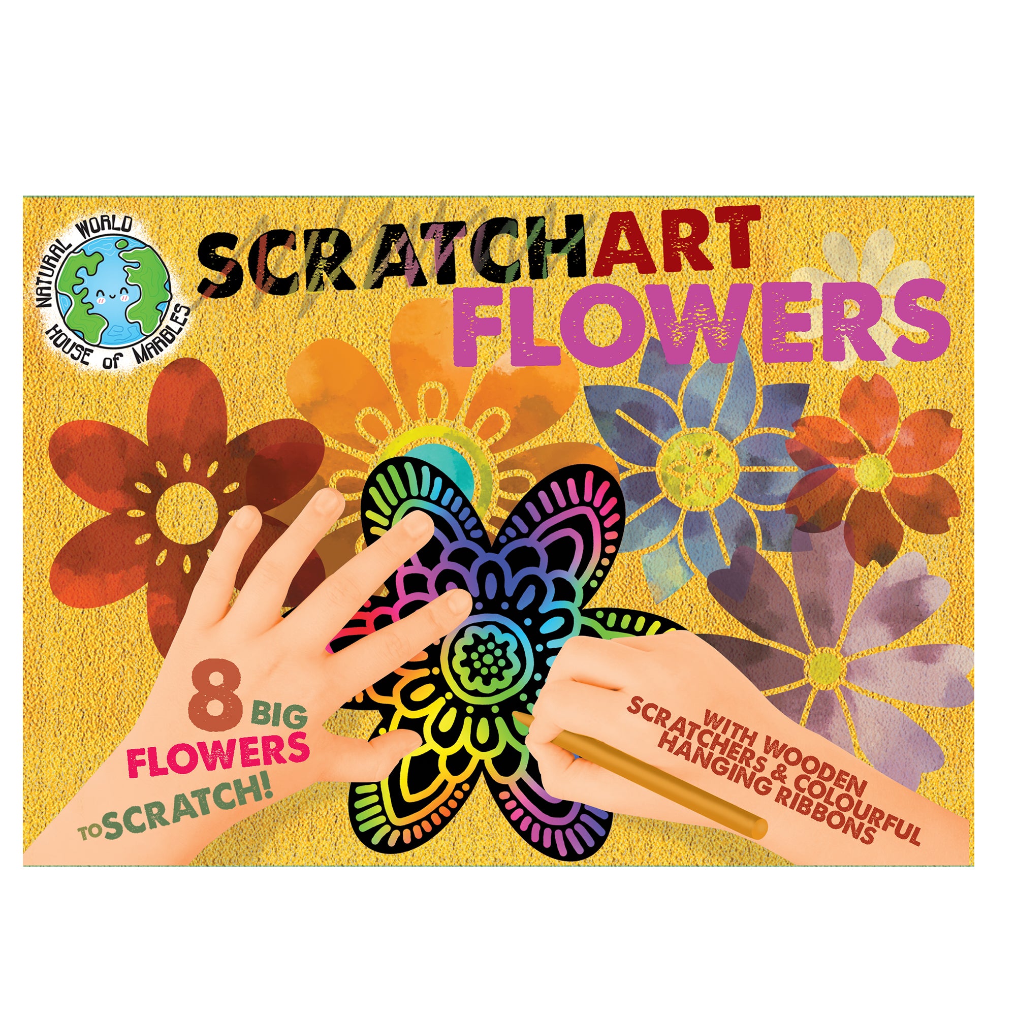 House Of Marbles Scratch Art Set- Flowers-House Of Marbles-Little Giant Kidz