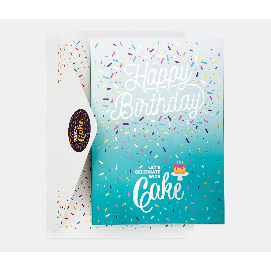 InstaCake Birthday Cake Card Teal - Confetti Vanilla-InstaCake Cards-Little Giant Kidz