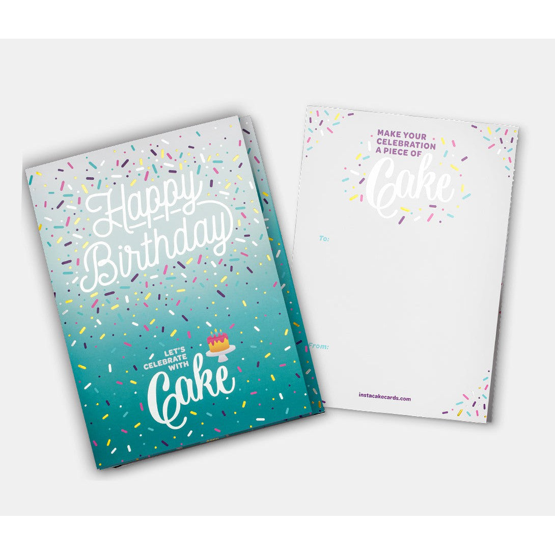 InstaCake Birthday Cake Card Teal - Confetti Vanilla-InstaCake Cards-Little Giant Kidz