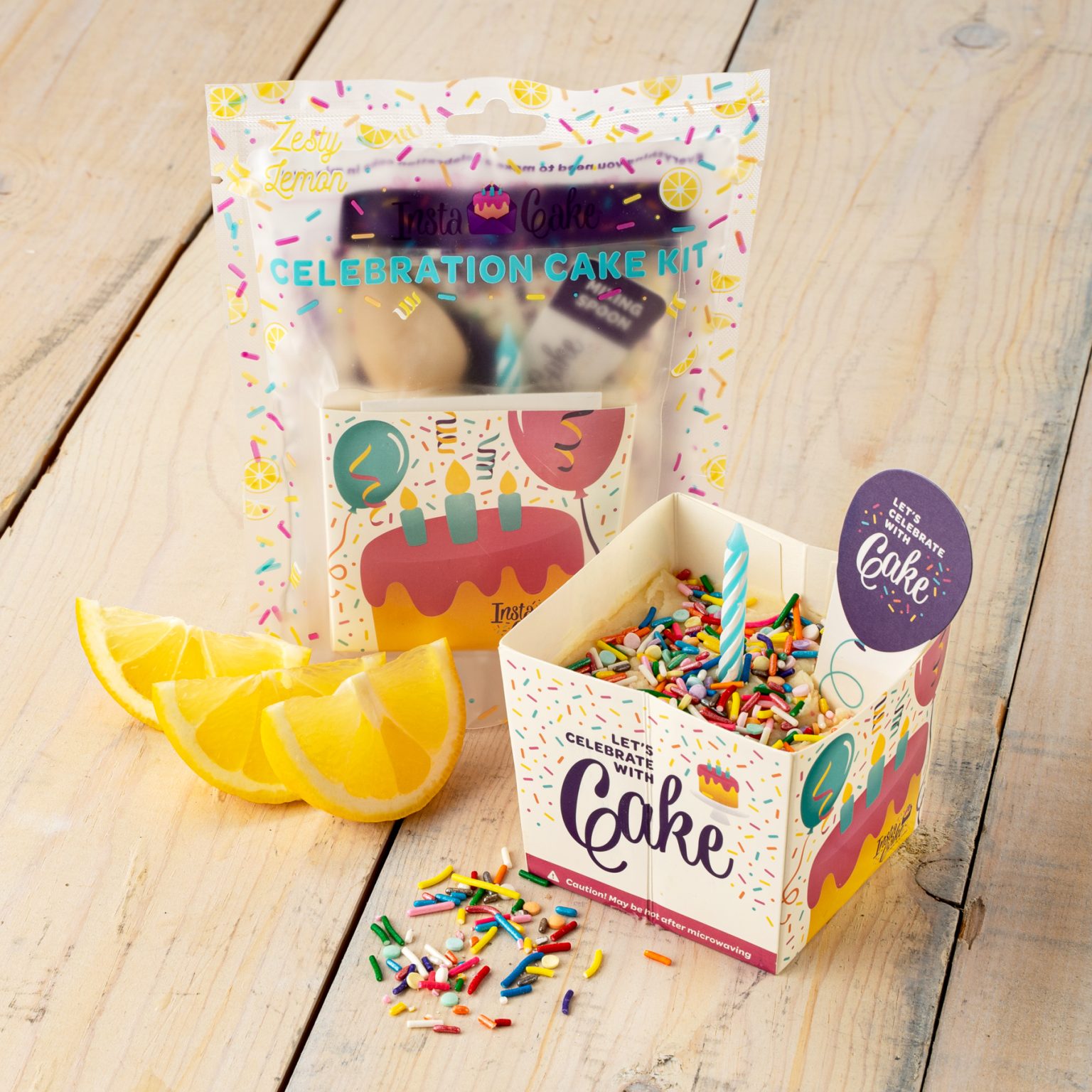 InstaCake Celebration Cake Kit - Zesty Lemon-InstaCake Cards-Little Giant Kidz