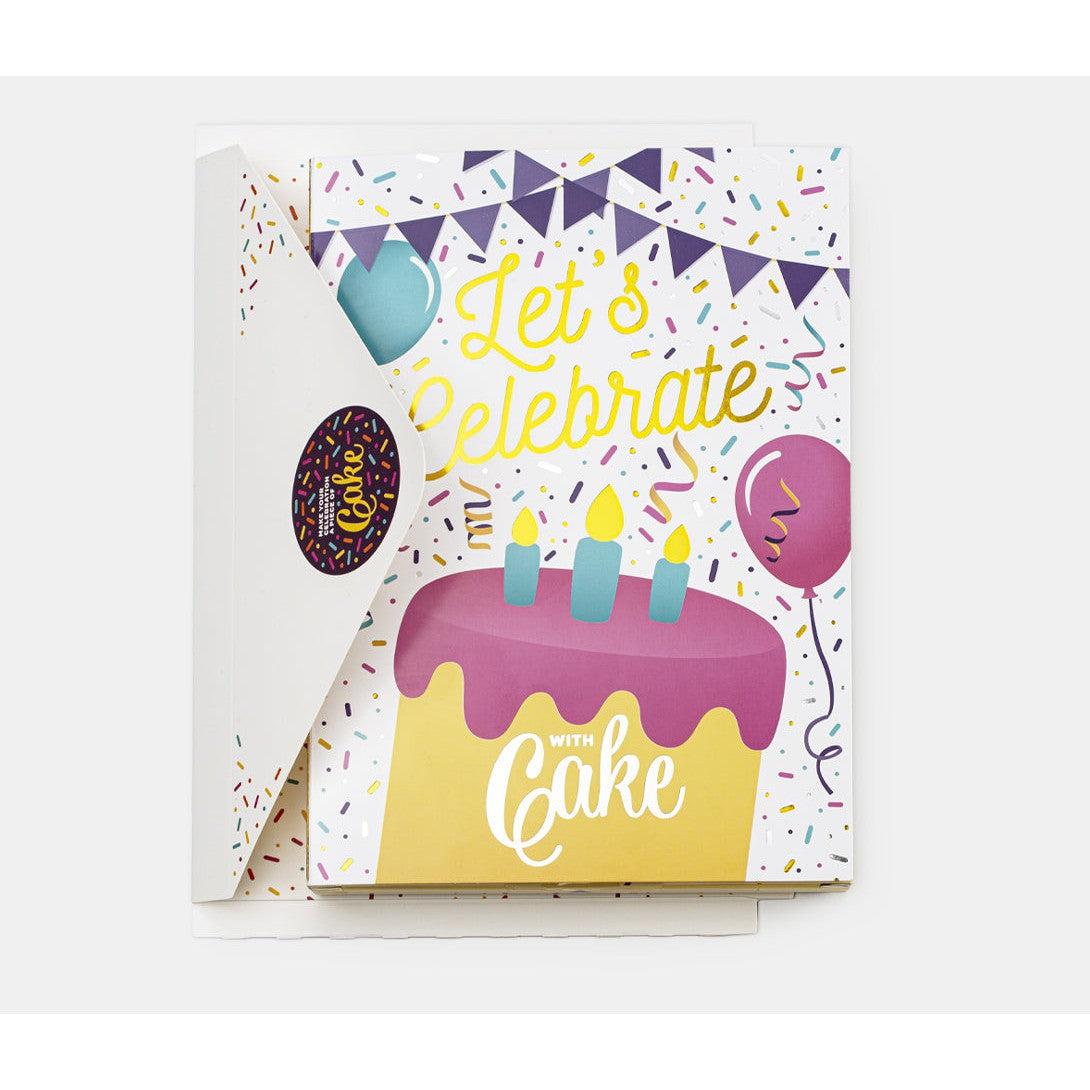 InstaCake Let's Celebrate Cake Card Gold - Confetti Vanilla-InstaCake Cards-Little Giant Kidz