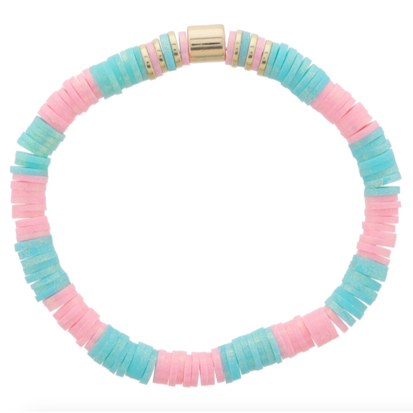 Jane Marie Iridescent Rubber Sequins with Gold Bead Accents-Turquoise, Light Pink-JANE MARIE-Little Giant Kidz