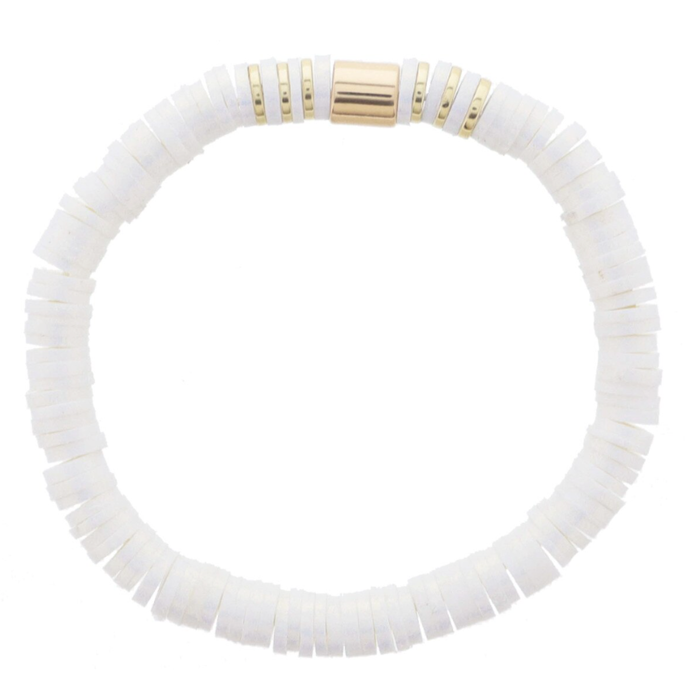 Jane Marie Iridescent Rubber Sequins with Gold Bead Accents-White-JANE MARIE-Little Giant Kidz