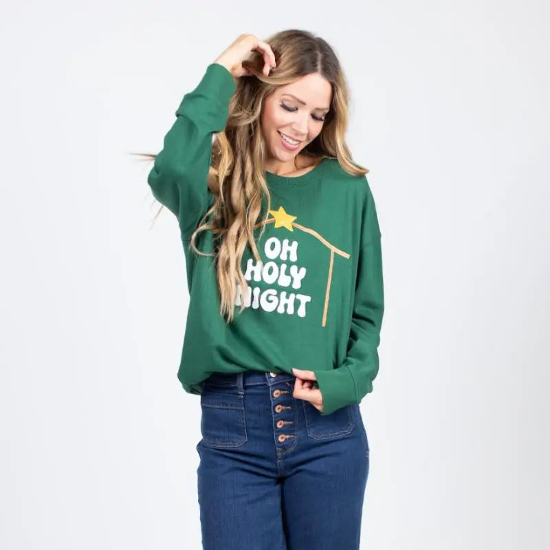 Jane Marie Oh Holy Night Nativity Sweatshirt-JANE MARIE-Little Giant Kidz