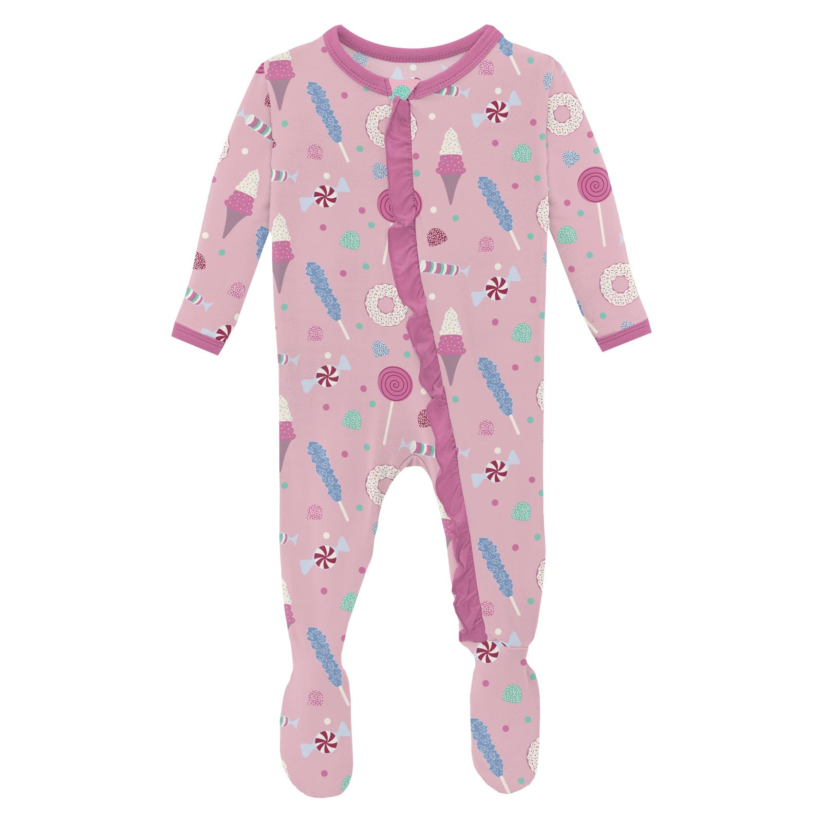 Kickee Pants Cake Pop Candy Dreams Print Classic Ruffle Footie-Kickee Pants-Little Giant Kidz