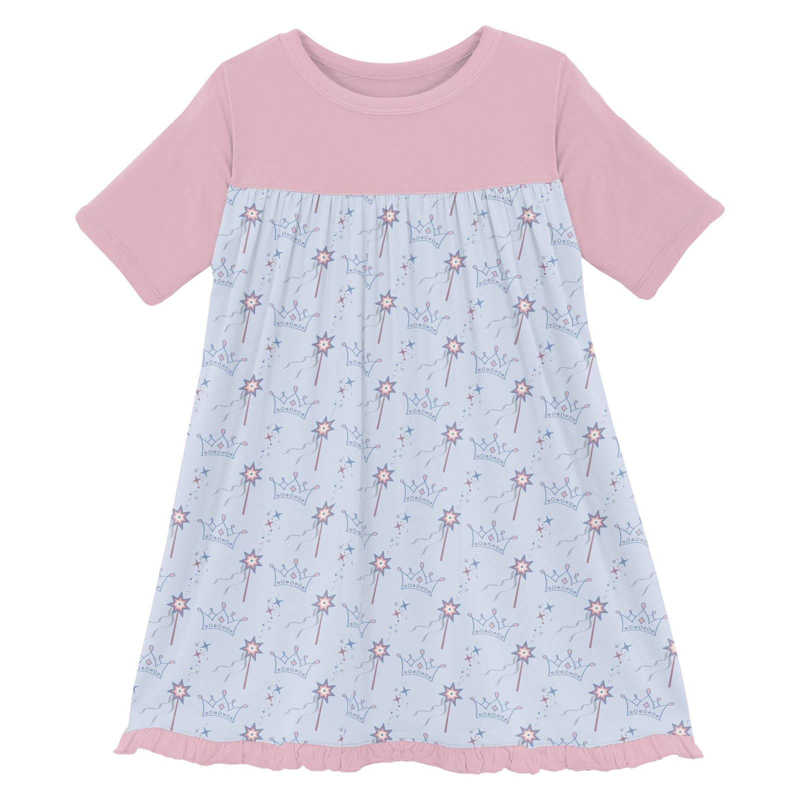 Kickee Pants Dew Magical Princess Print Classic Short Sleeve Swing Dress-Kickee Pants-Little Giant Kidz