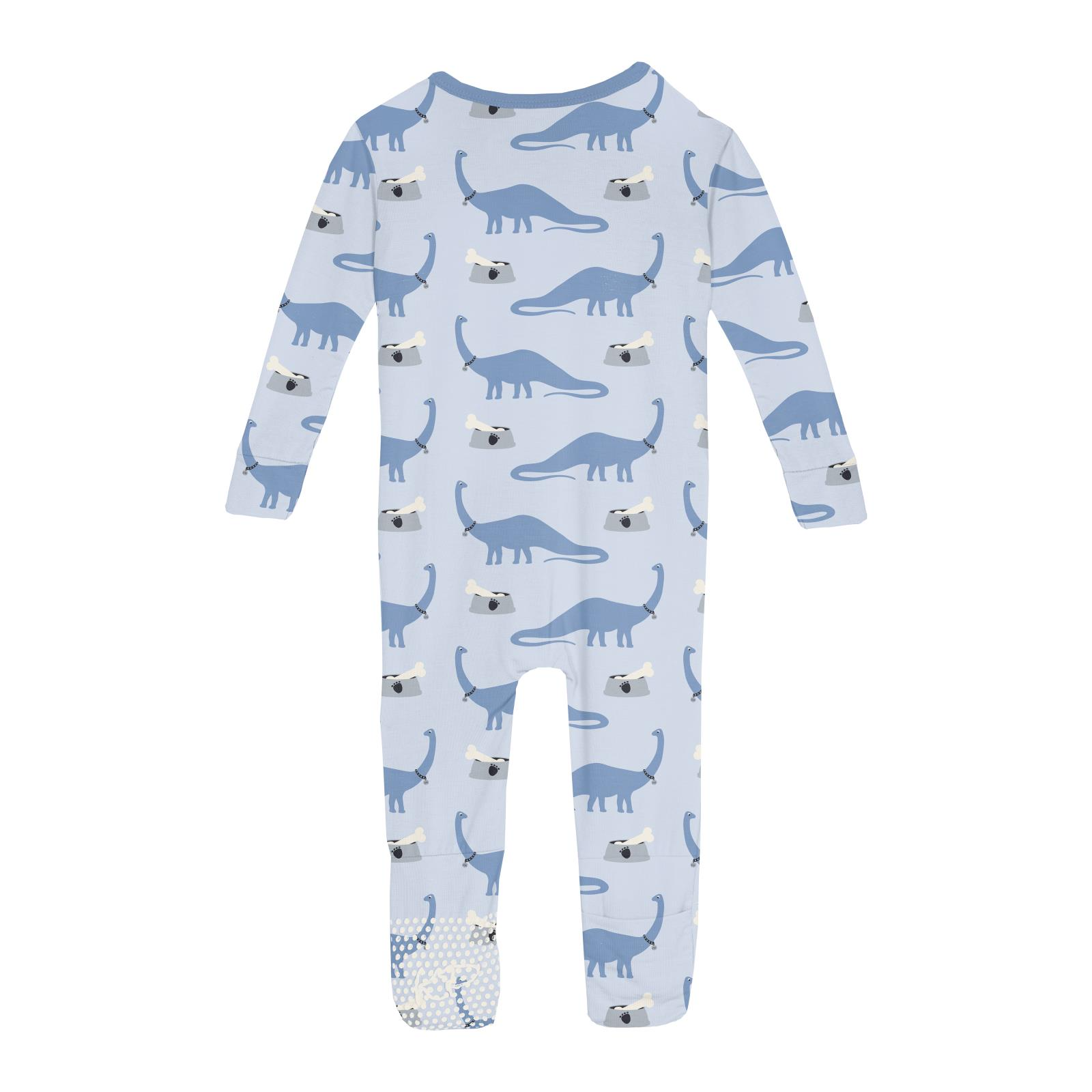 Kickee Pants Dew Pet Dino Print Convertible Zipper Sleeper-Kickee Pants-Little Giant Kidz