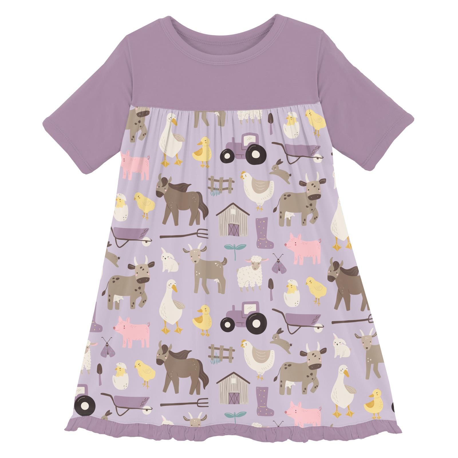 Kickee Pants Flutter Sleeve Swing Dress- Thistle Morning on the Farm-Kickee Pants-Little Giant Kidz