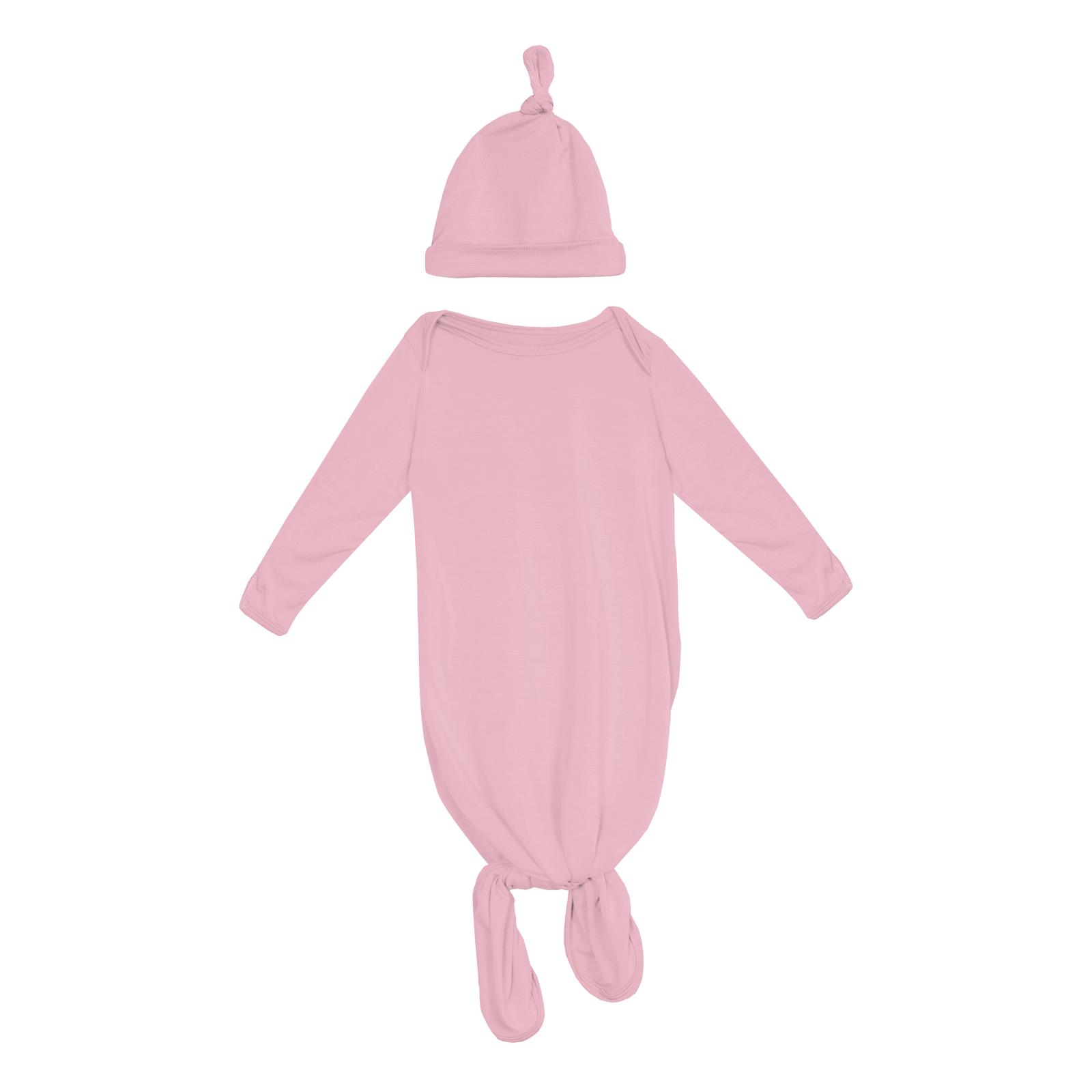 Kickee Pants Layette Knotted Gown and Hat Set- Cake Pop-Kickee Pants-Little Giant Kidz