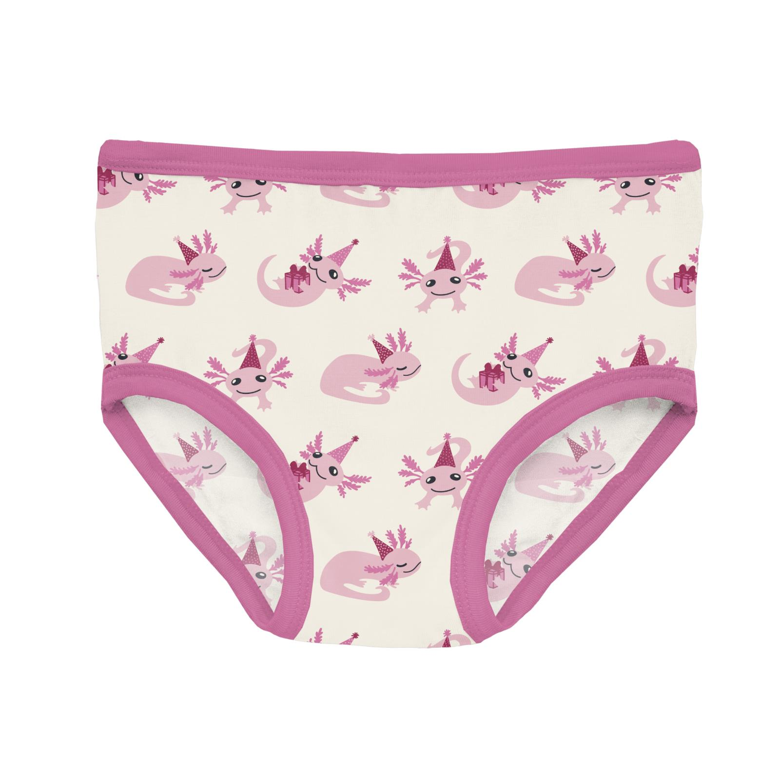 Kickee Pants Natural Axolotl Party Print Girl's Underwear-Kickee Pants-Little Giant Kidz