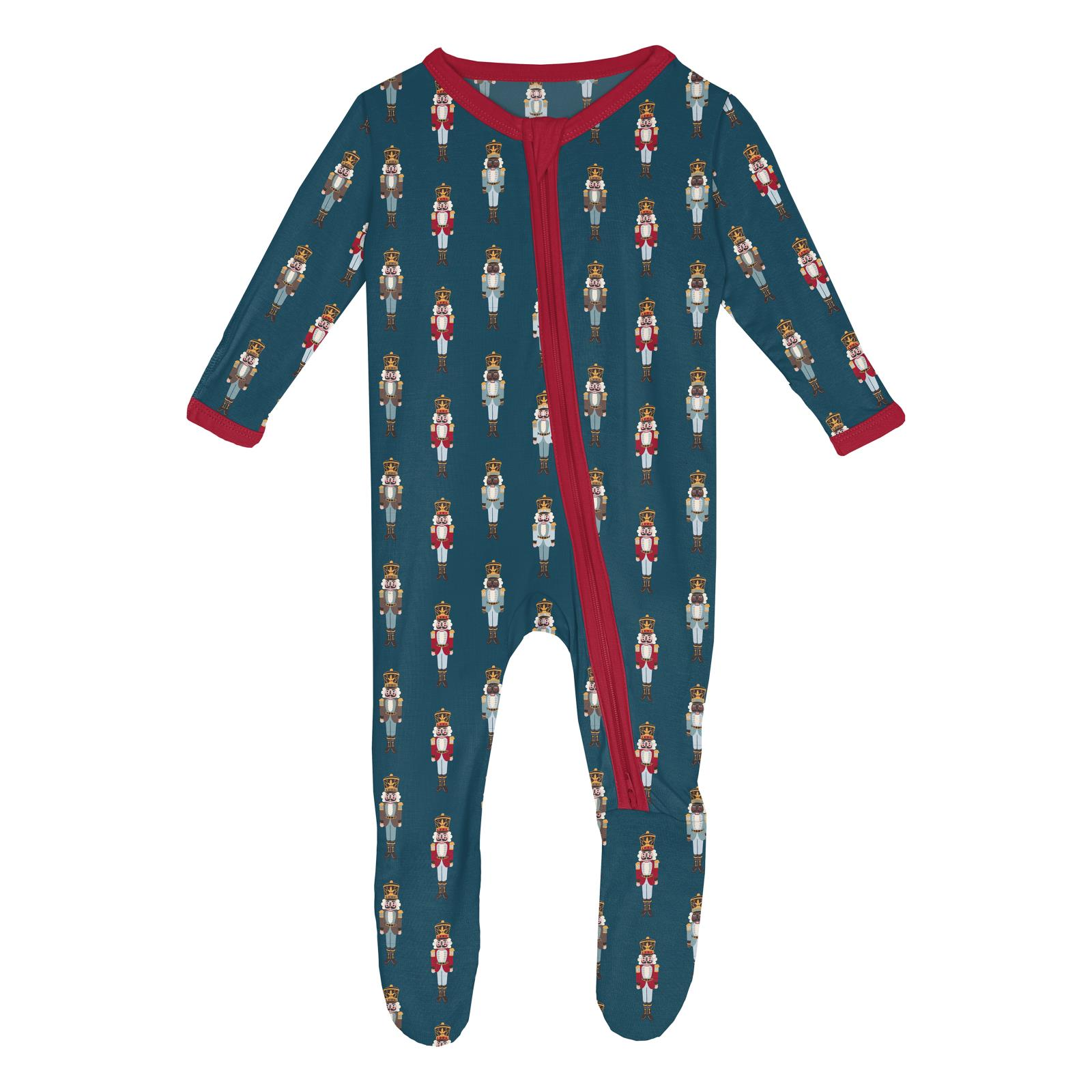 Kickee Pants Peacock Nutcrackers Print Zipper Footie-Kickee Pants-Little Giant Kidz