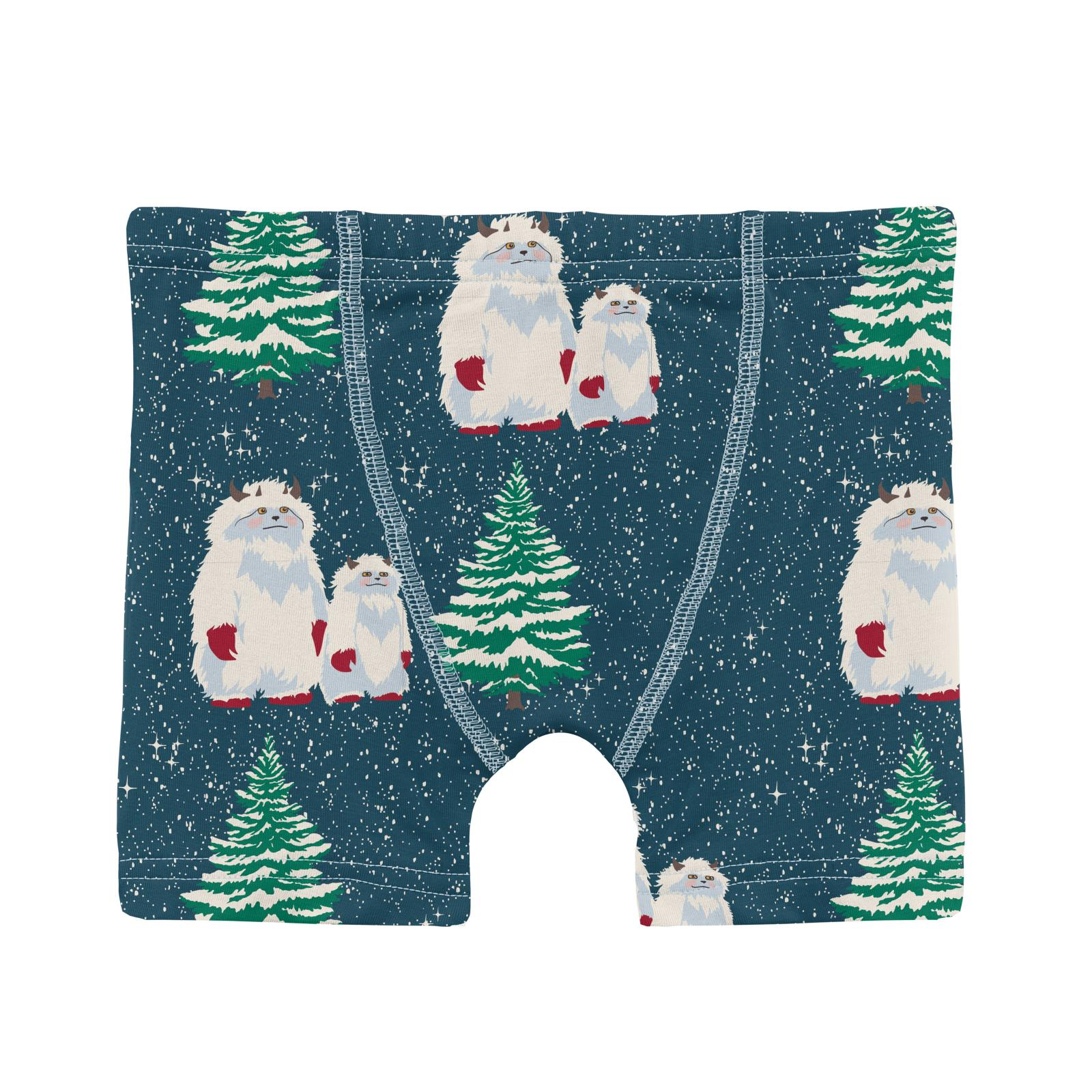 Kickee Pants Peacock Yeti Print Boy's Boxer Brief-Kickee Pants-Little Giant Kidz