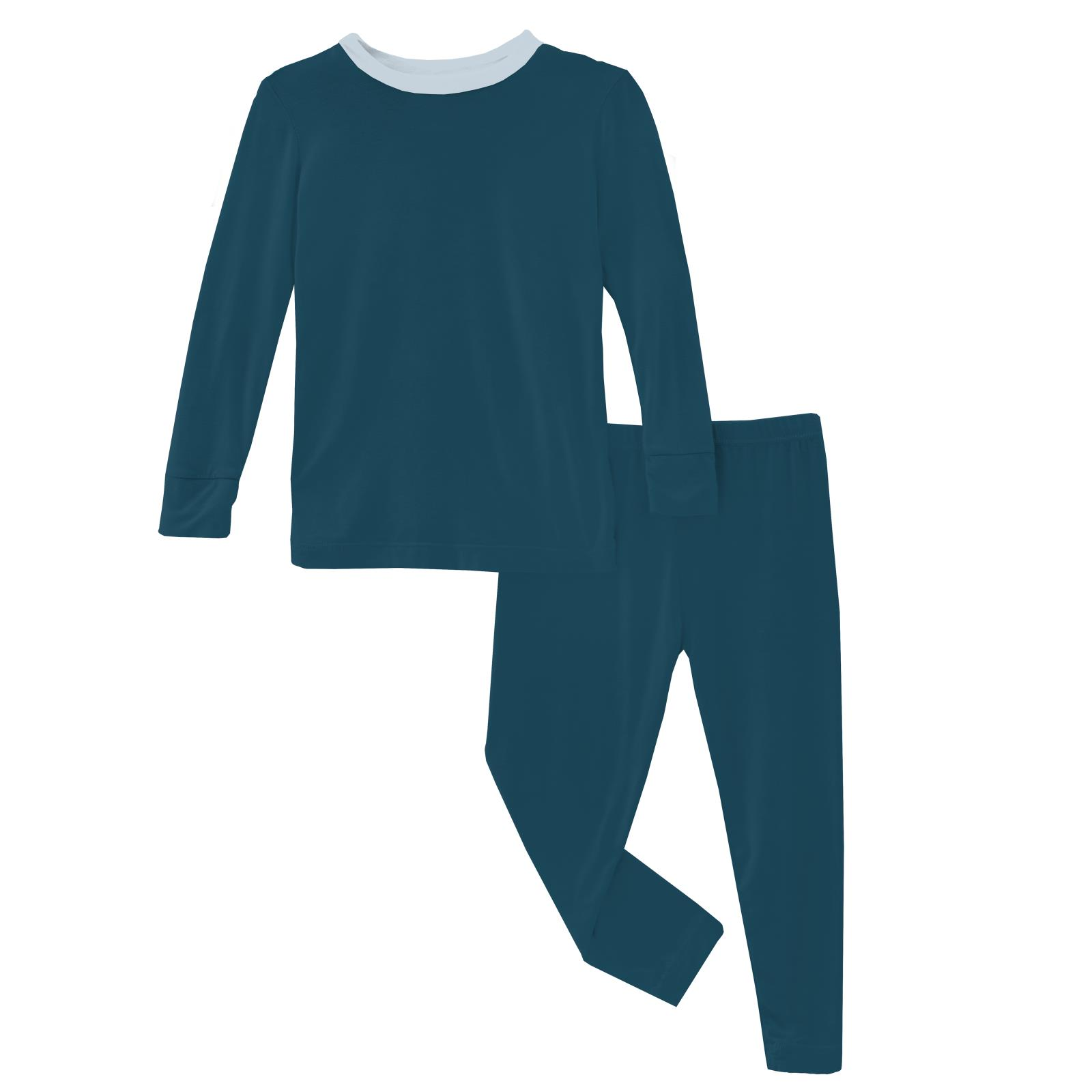 Kickee Pants Peacock with Illusion Blue Long Sleeve Pajama Set-Kickee Pants-Little Giant Kidz