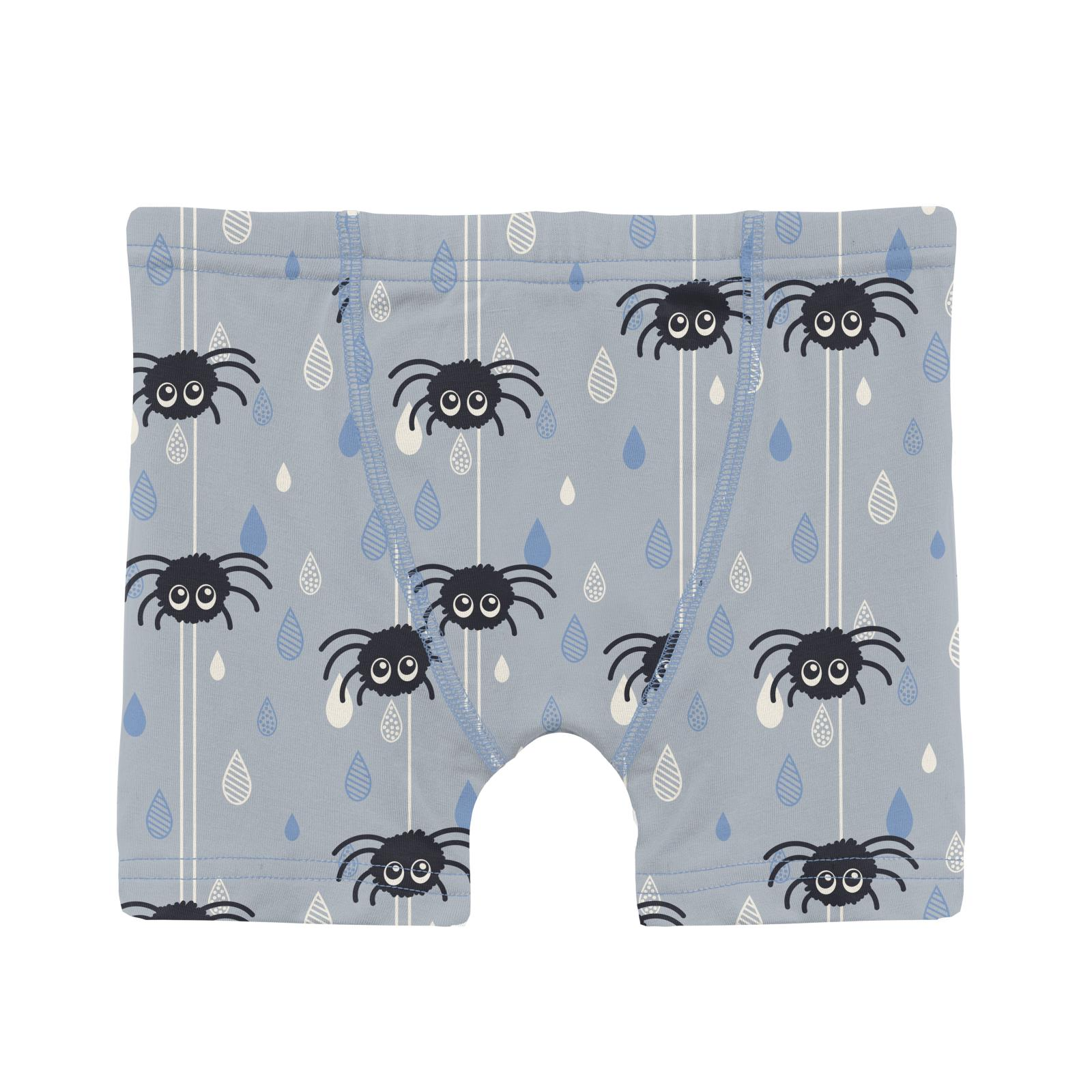 Kickee Pants Pearl Blue Itsy Bitsy Spider Print Boy's Boxer Brief-Kickee Pants-Little Giant Kidz