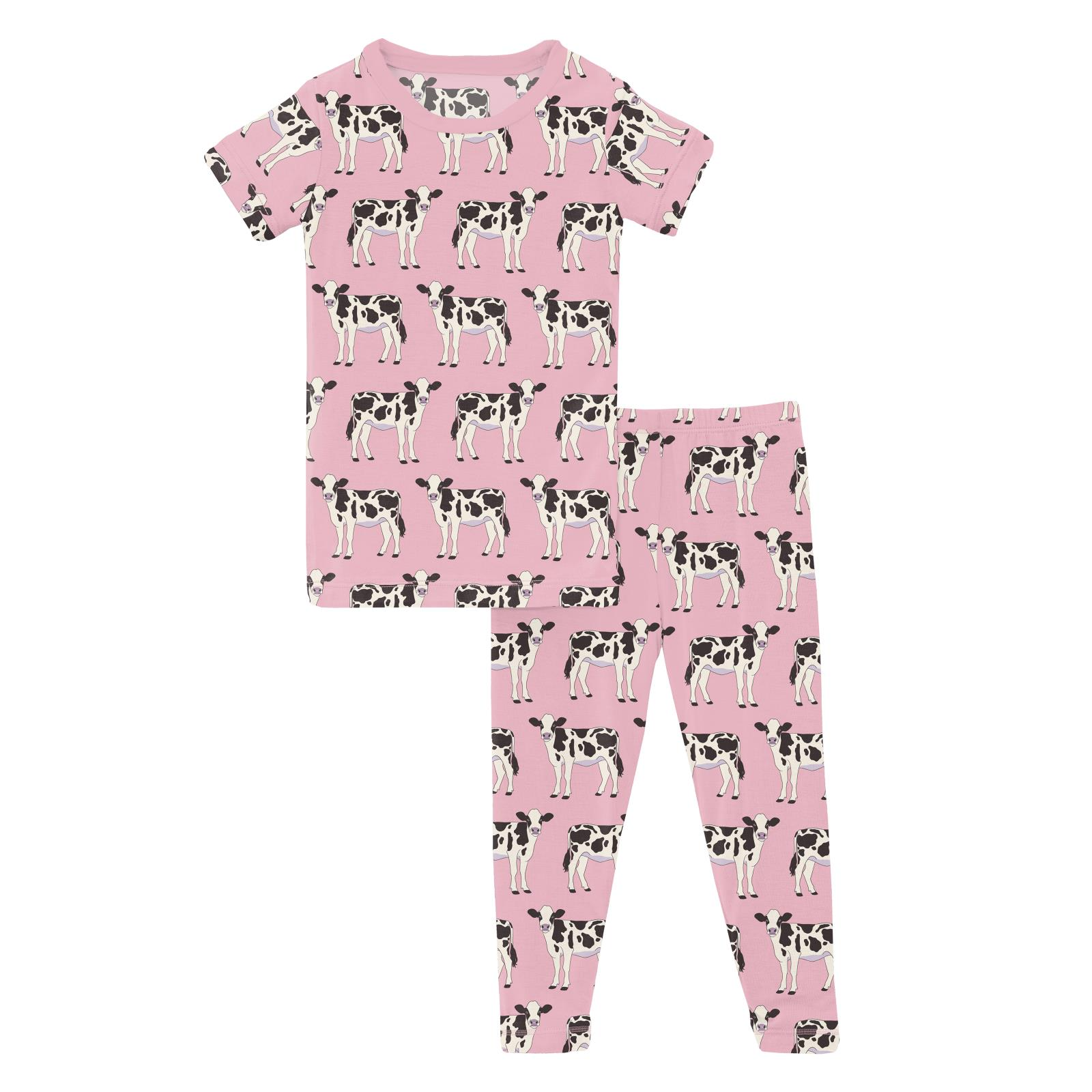 Kickee Pants Short Sleeve Pajama Set- Cake Pop Cows-Kickee Pants-Little Giant Kidz