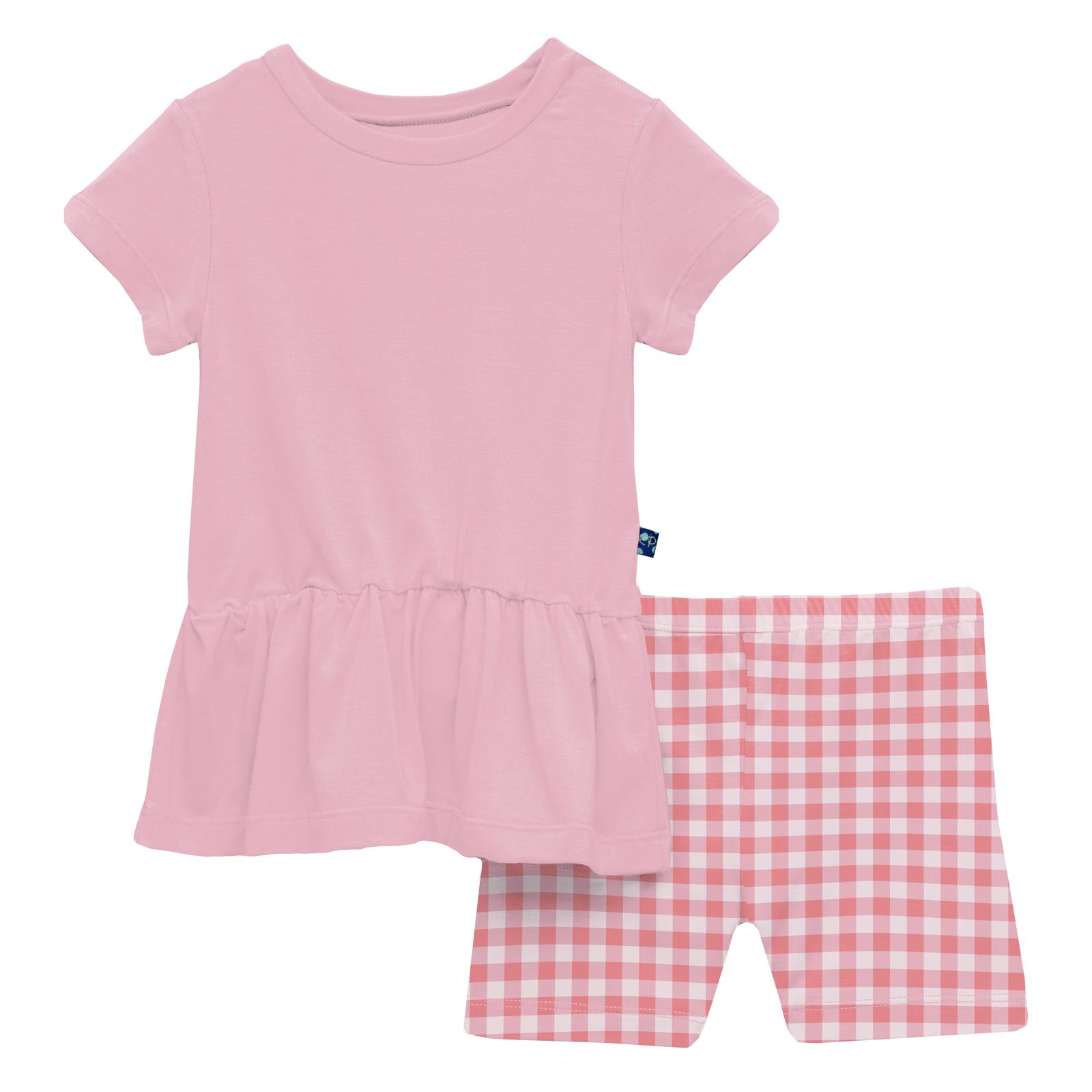 Kickee Pants Short Sleeve Playtime Outfit- Cake Pop Gingham-Kickee Pants-Little Giant Kidz