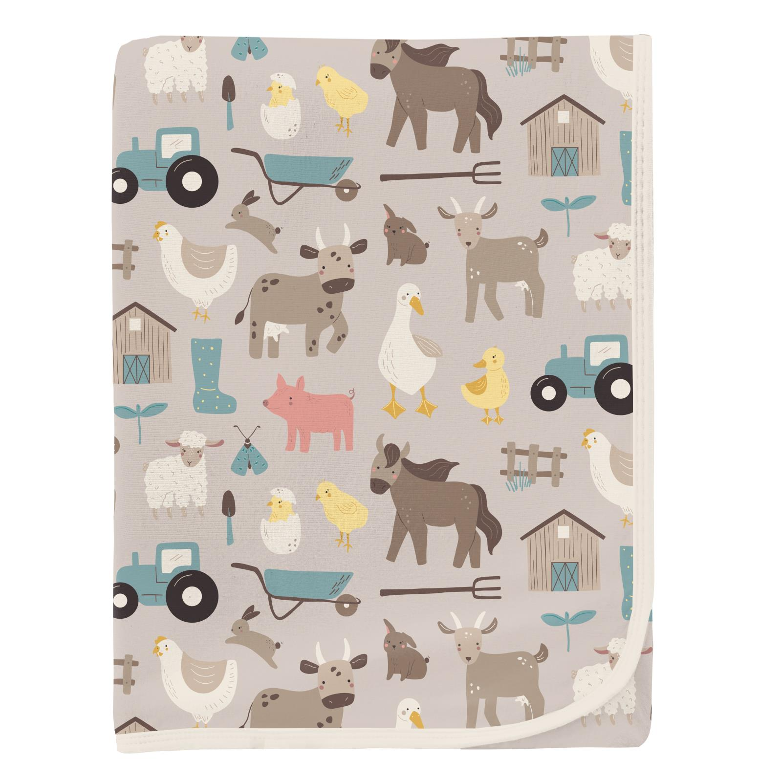 Kickee Pants Swaddling Blanket- Latte Morning on the Farm-Kickee Pants-Little Giant Kidz