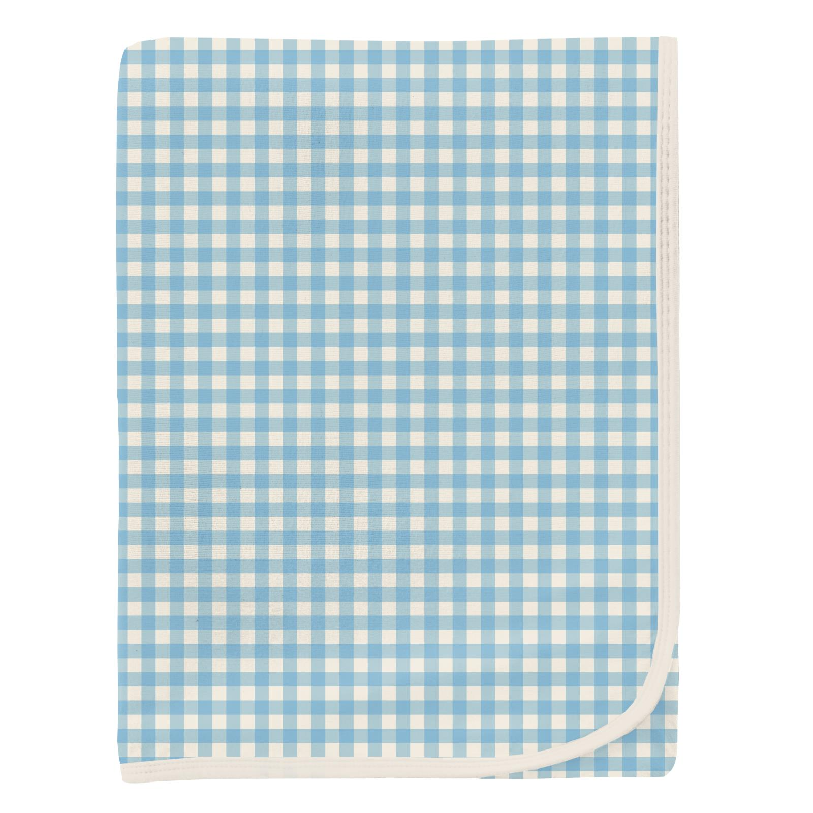 Kickee Pants Swaddling Blanket- Seaside Blue Gingham-Kickee Pants-Little Giant Kidz