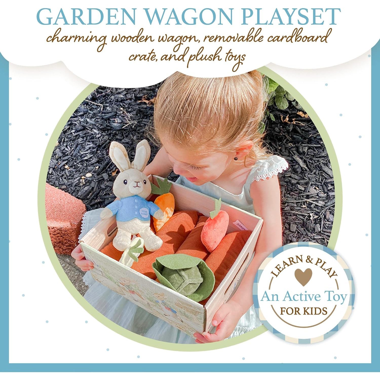 Kids Preferred Beatrix Potter Wooden Garden Wagon and Veggie Play-KIDS PREFERRED-Little Giant Kidz