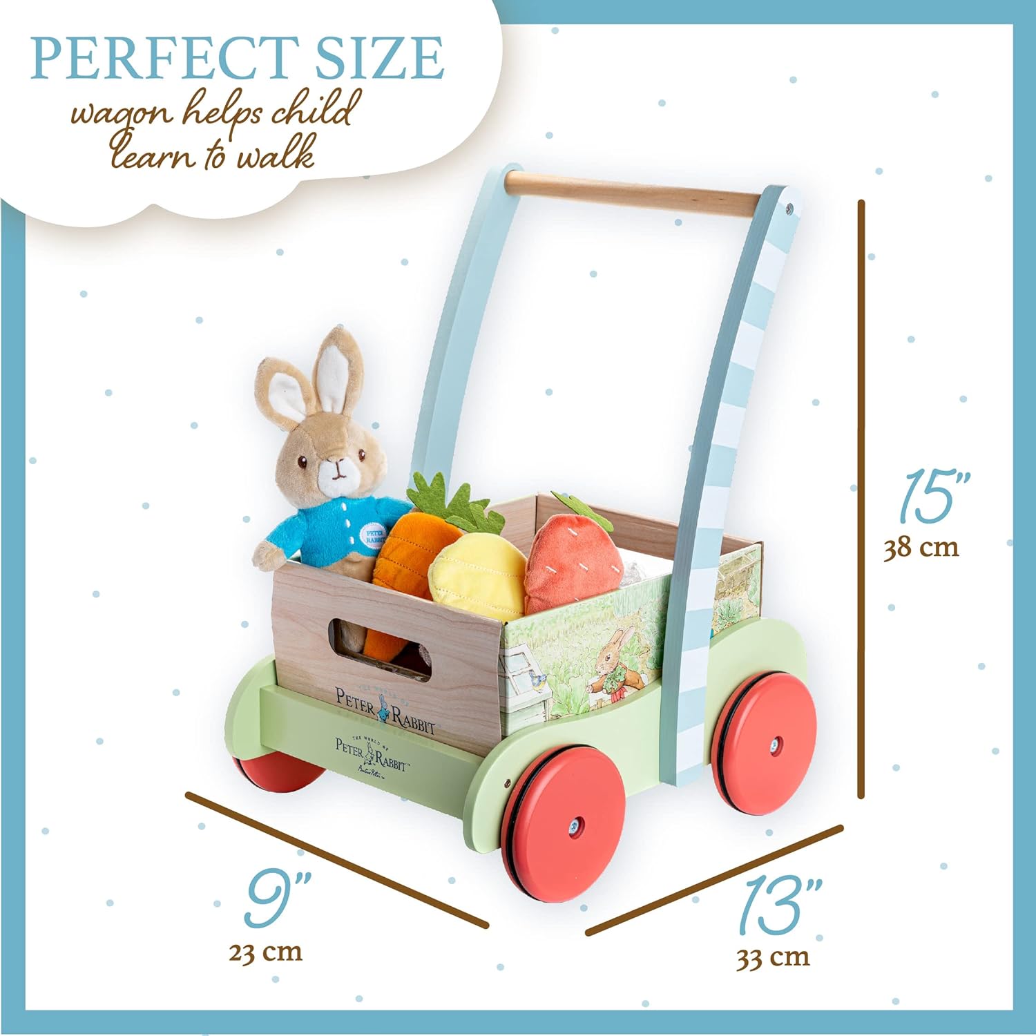 Kids Preferred Beatrix Potter Wooden Garden Wagon and Veggie Play-KIDS PREFERRED-Little Giant Kidz