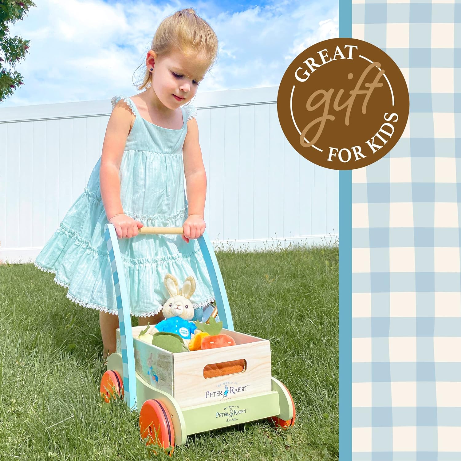 Kids Preferred Beatrix Potter Wooden Garden Wagon and Veggie Play-KIDS PREFERRED-Little Giant Kidz