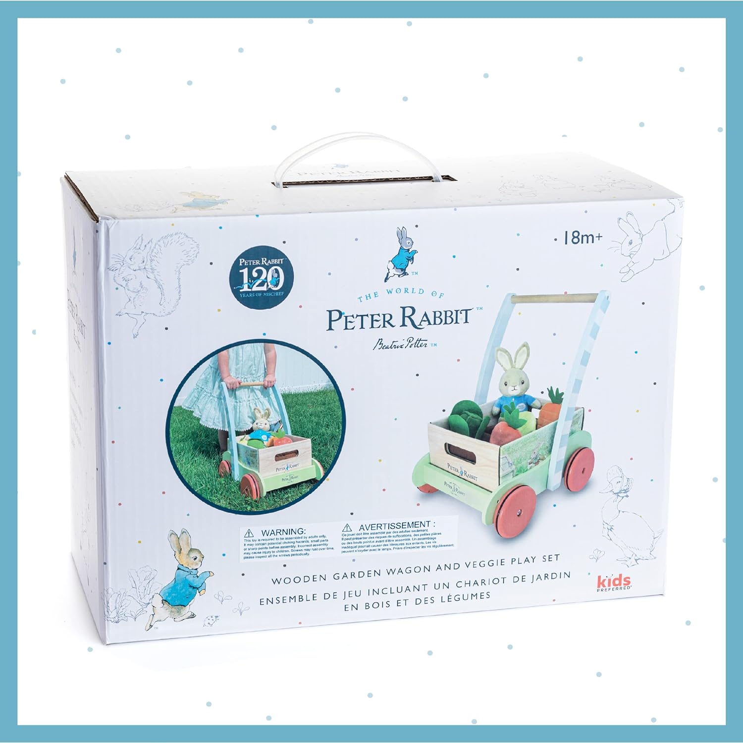 Kids Preferred Beatrix Potter Wooden Garden Wagon and Veggie Play-KIDS PREFERRED-Little Giant Kidz