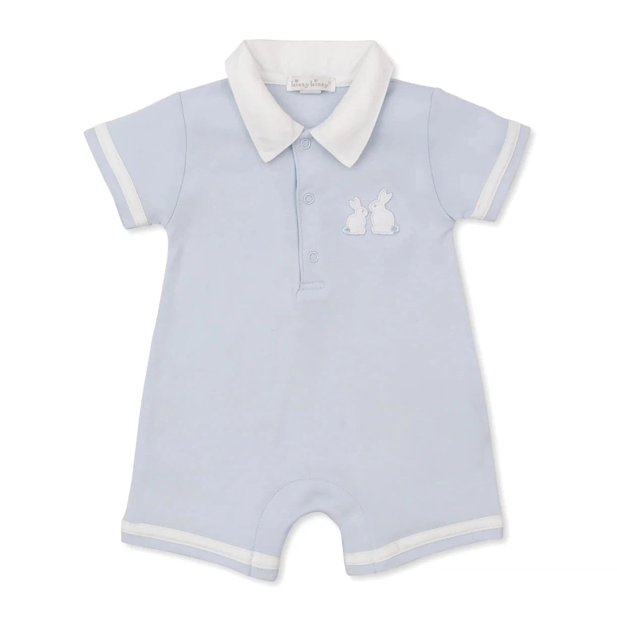 Kissy Kissy Bunny Bash Blue Short Playsuit-Kissy Kissy-Little Giant Kidz