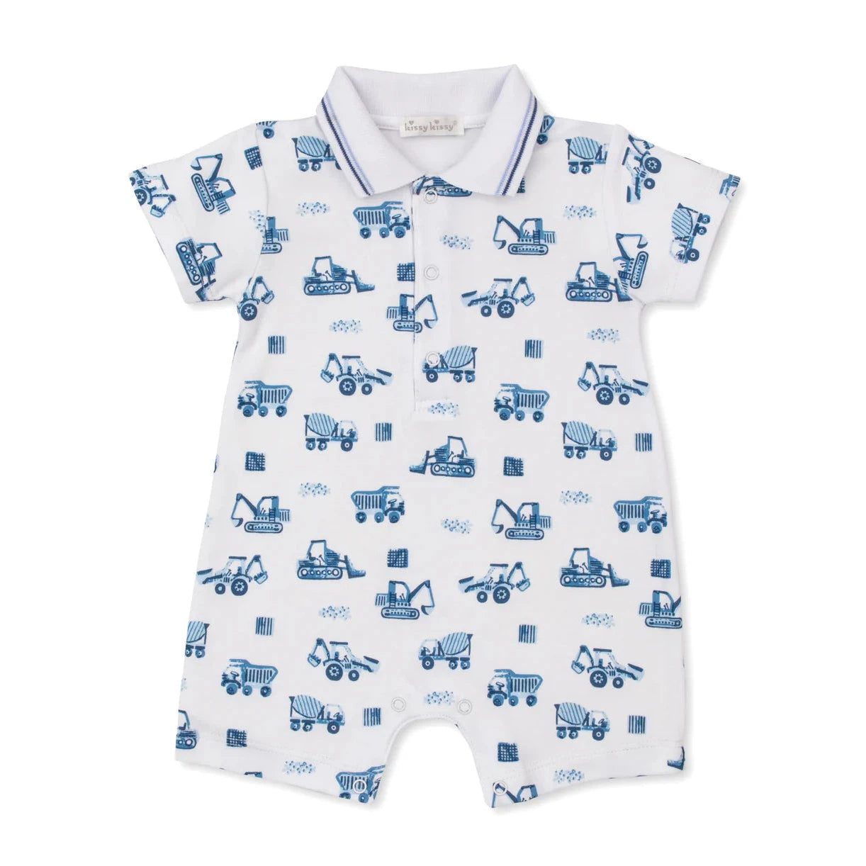 Kissy Kissy Construction Trucks Short Playsuit-Kissy Kissy-Little Giant Kidz