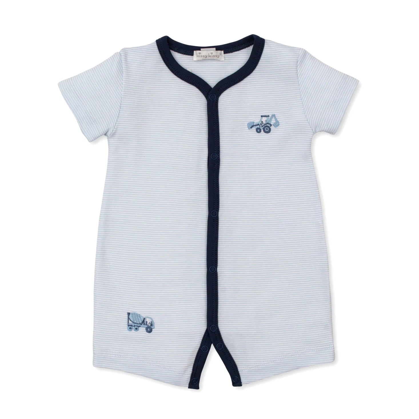 Kissy Kissy Construction Trucks Short Stripe Playsuit-Kissy Kissy-Little Giant Kidz