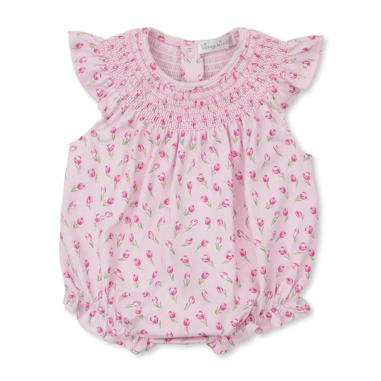 Kissy Kissy Tulip Blossoms Pink Smocked Bubble-Kissy Kissy-Little Giant Kidz