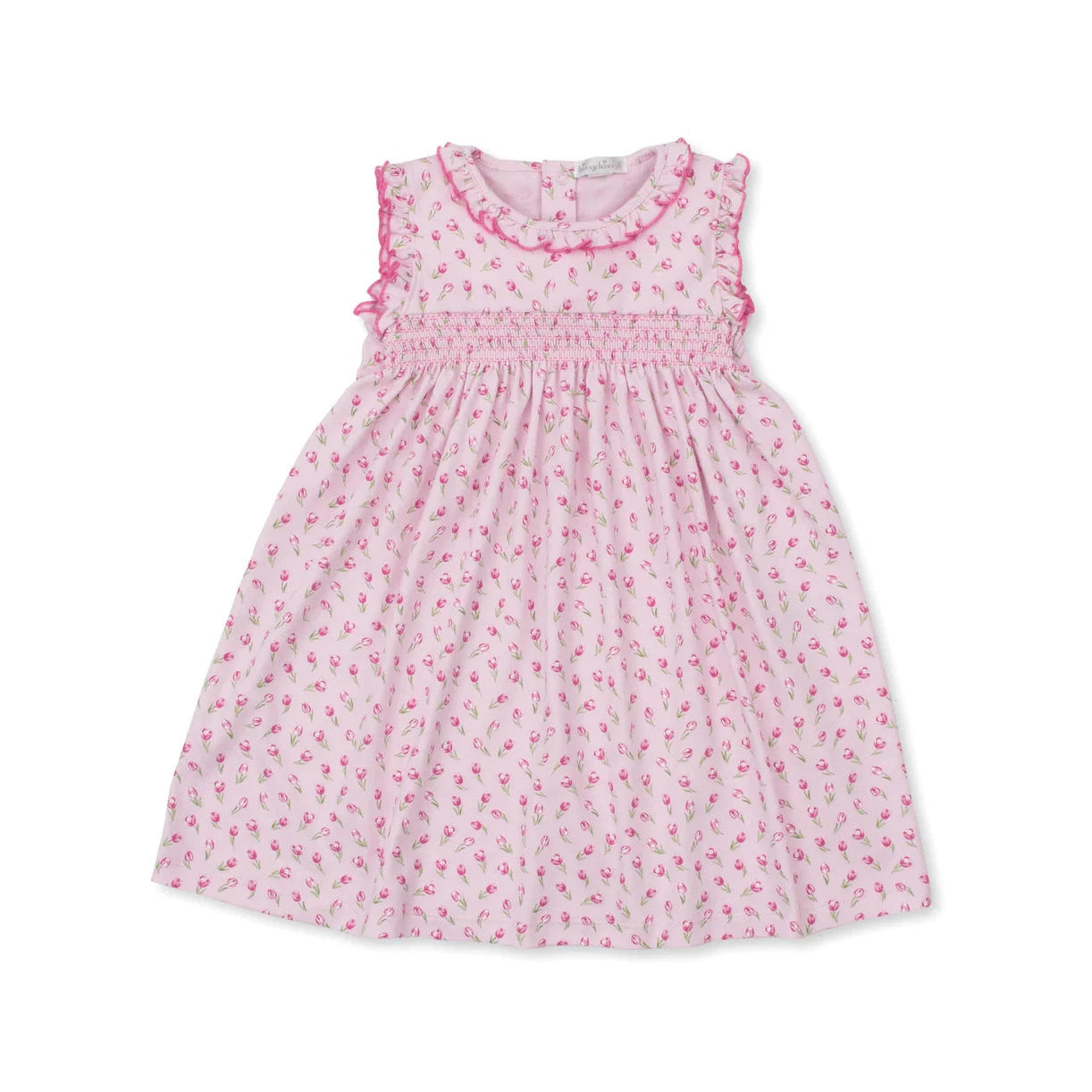 Kissy Kissy Tulip Blossoms Pink Smocked Dress-Kissy Kissy-Little Giant Kidz