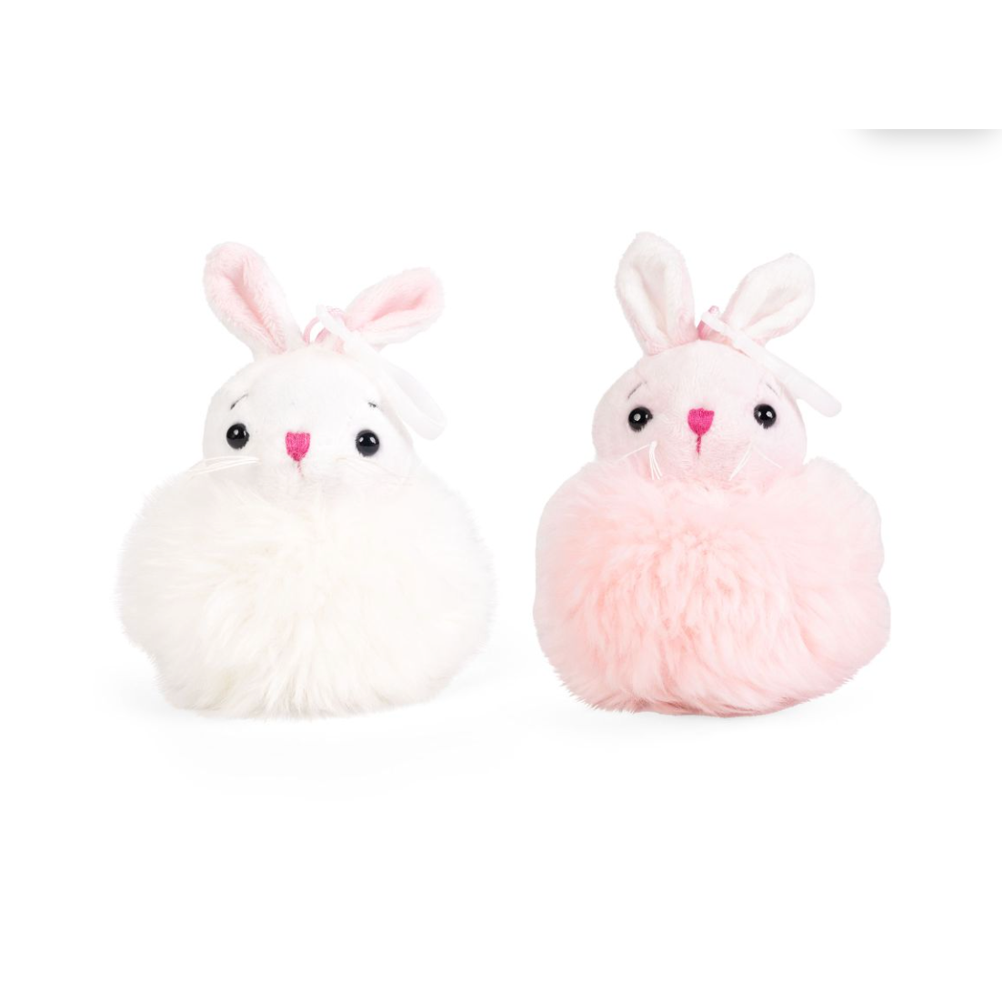 LITTLE Living Nature Clips Pompom Bunny Plush Animal Keyrings-Keycraft Global-Little Giant Kidz