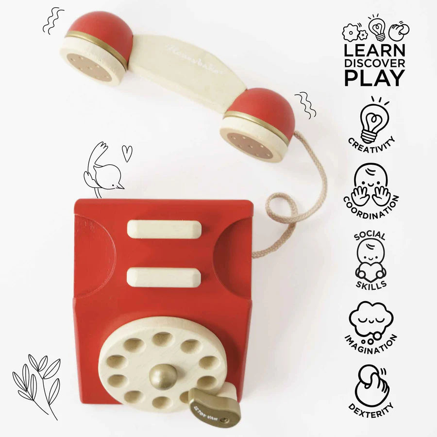 Le Toy Van Vintage Wooden Phone-LE TOY VAN-Little Giant Kidz